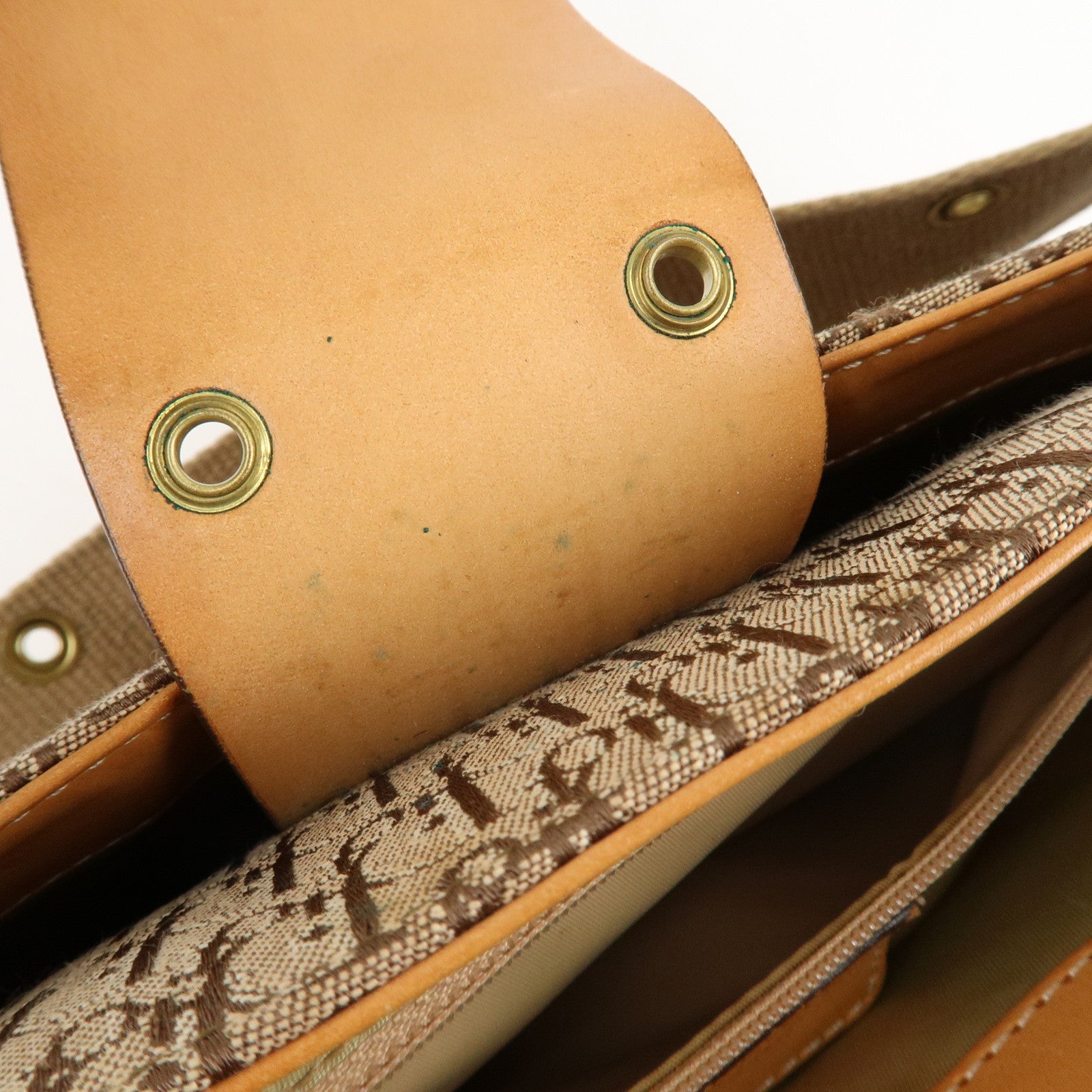 Christian Dior Trotter Canvas Leather Shoulder Bag & Pouch Used