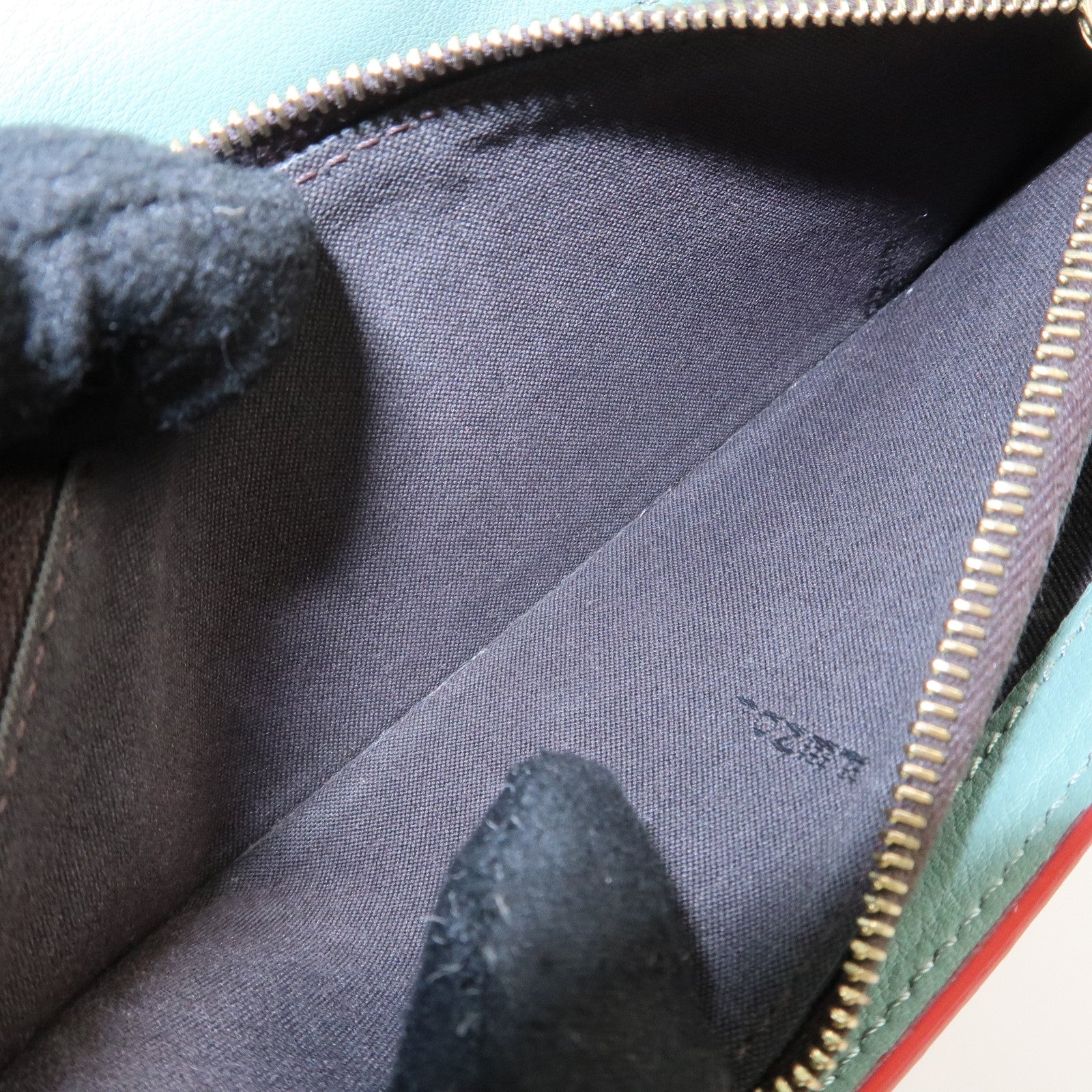 FENDI Leather Peekaboo Continental Wallet Brown 8M0308 Used