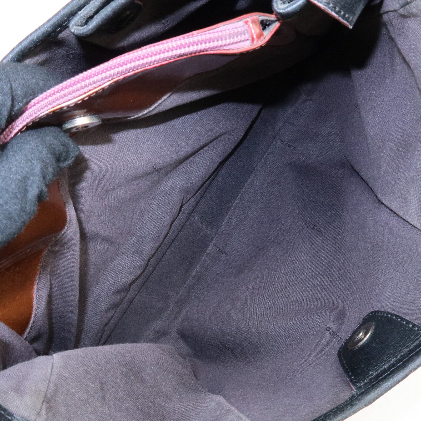 FENDI Zucchino Canvas Leather Tote Bag Black 8BH220 Used