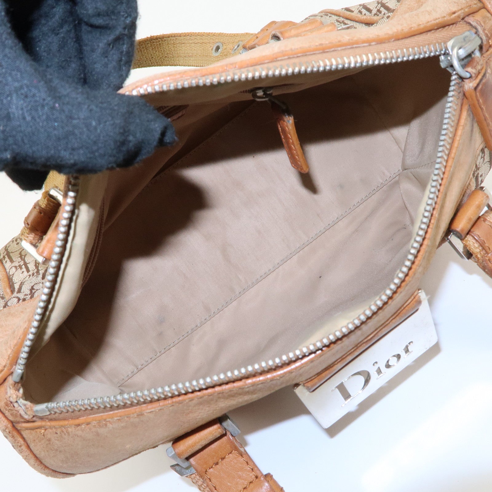 Christian Dior Trotter Street Chic Canvas Leather Mini Boston Bag Used