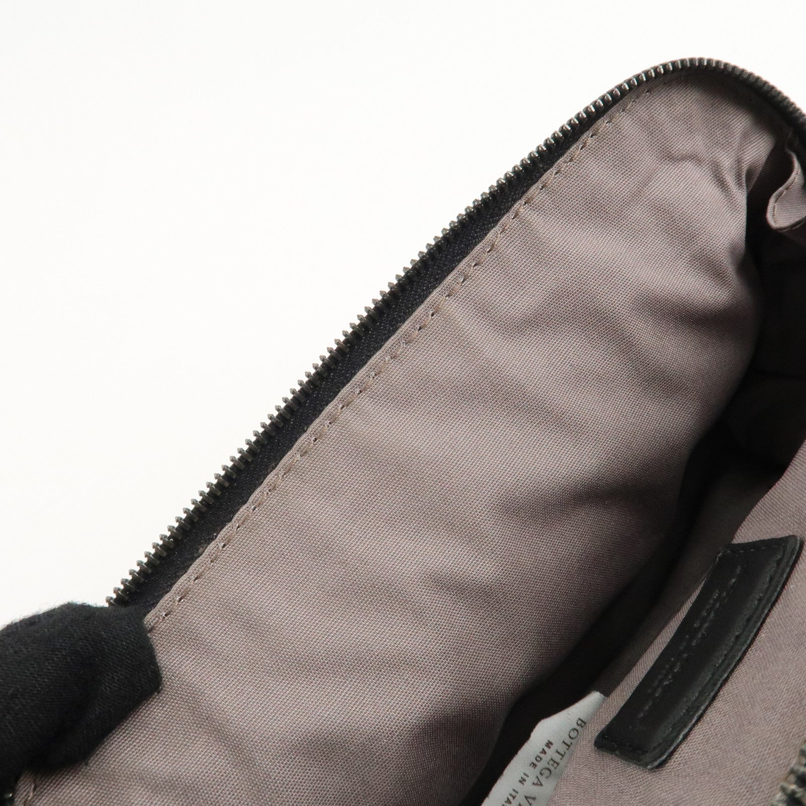 BOTTEGA VENETA Intrecciato Leather Pouch Cosmetic Pouch Black Used