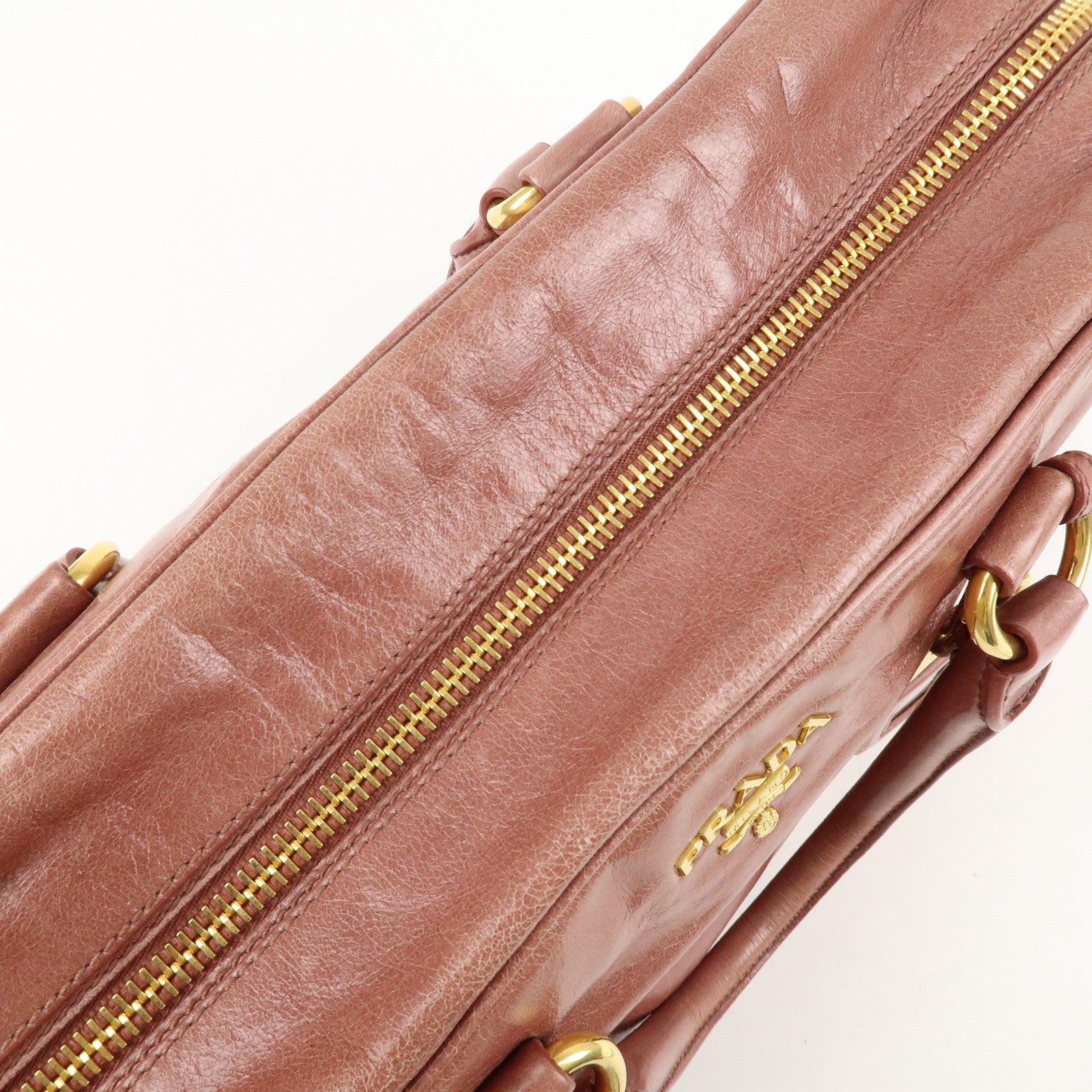 PRADA Leather 2Way Hand Bag Shoulder Bag Pink BL0821 Used
