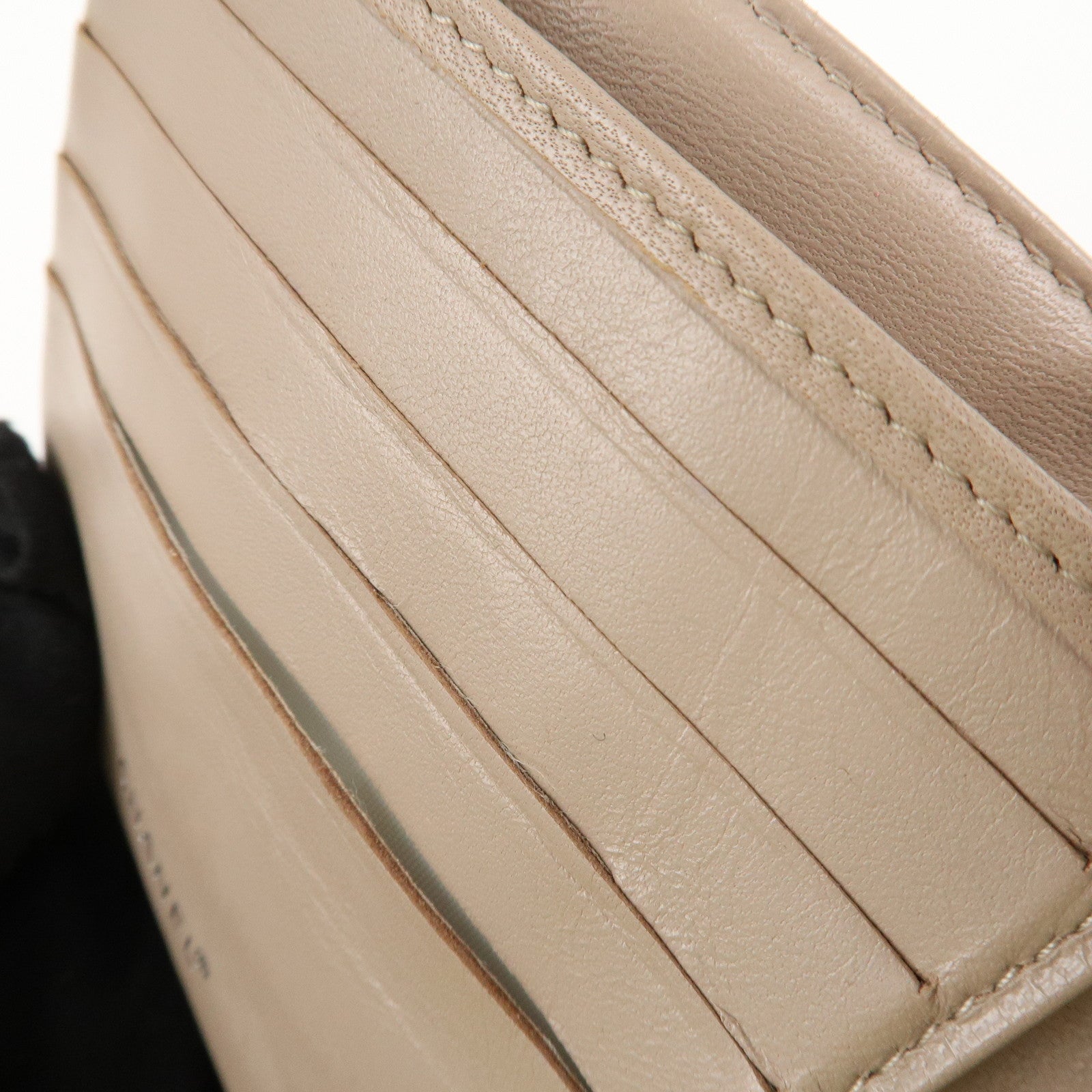 CHANEL New Travel Line Nylon Jacquard Bi-hold Compact Wallet Beige Used