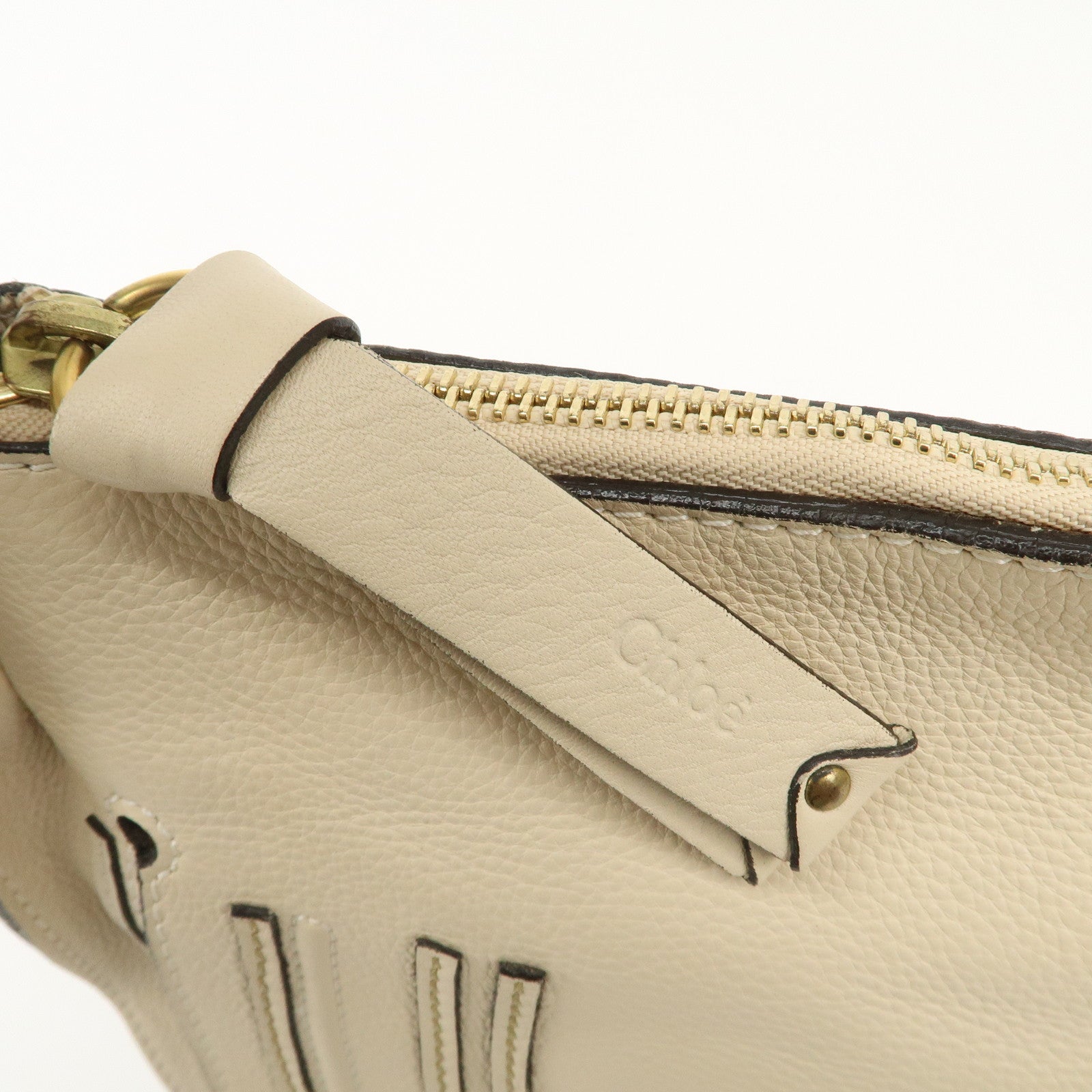 Chloe leather Marcy one-shoulder bag Beige 021156-27 Used