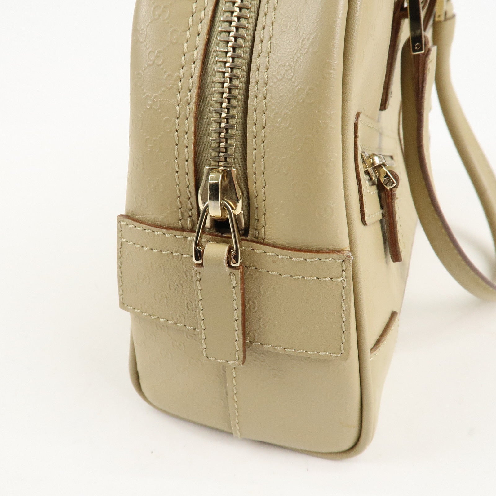 GUCCI Micro Guccissima Leather Hand Bag Beige 000.0852.2123 Used