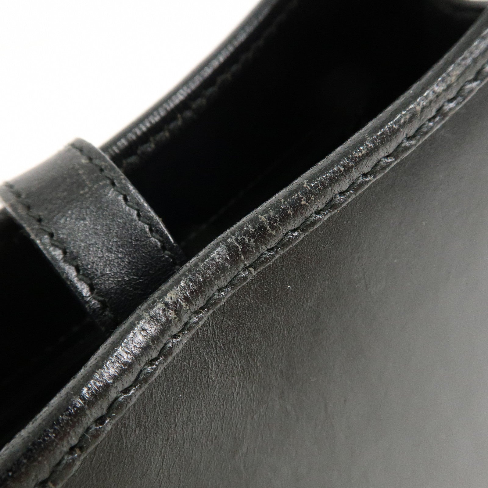 GUCCI Jackie Leather Shoulder Bag Black 002.1068 Used