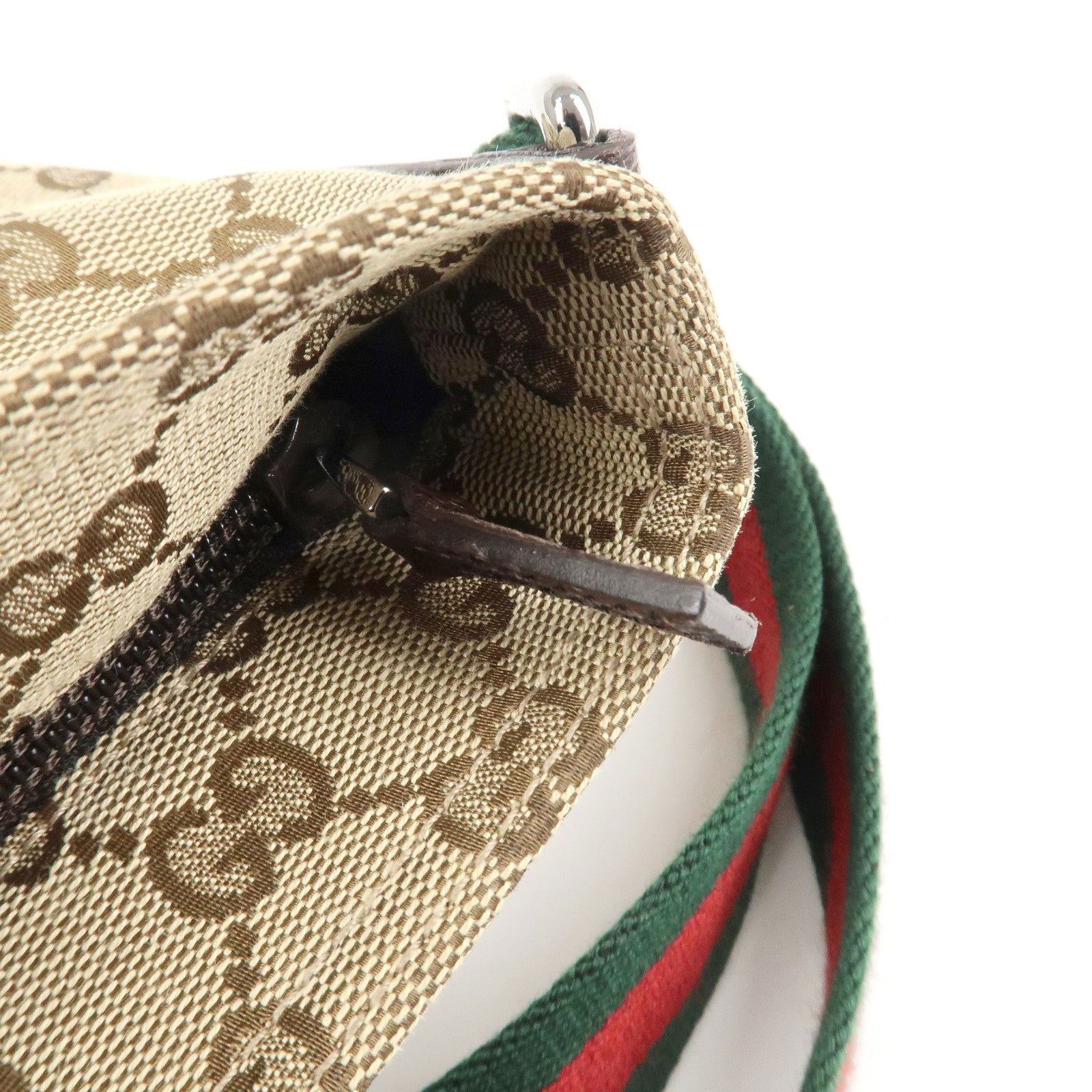 GUCCI Sherry GG Canvas Leather Shoulder Bag Crossbody 189749 Used