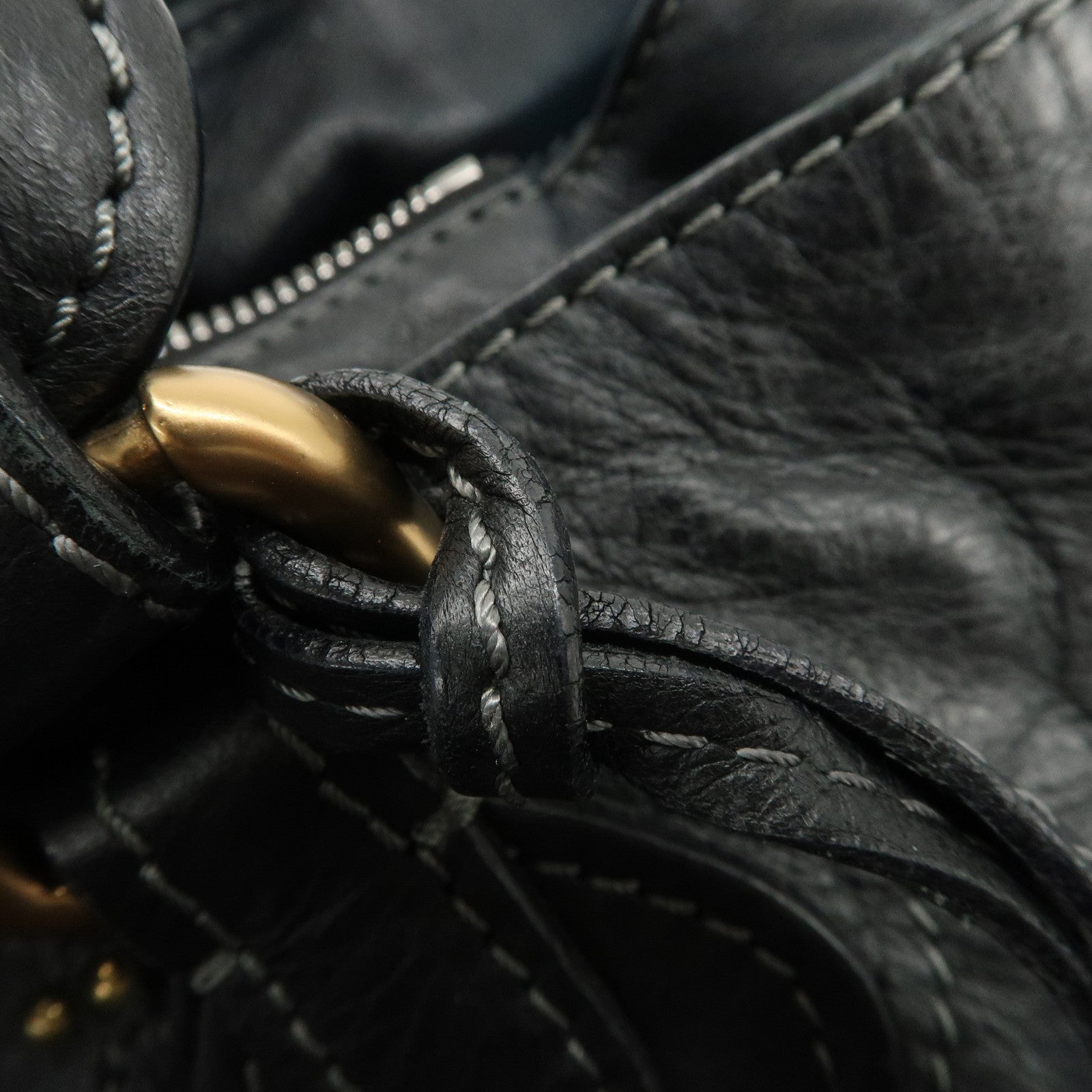 Chloe Paddington Leather Shoulder Bag Hand Bag Black Used