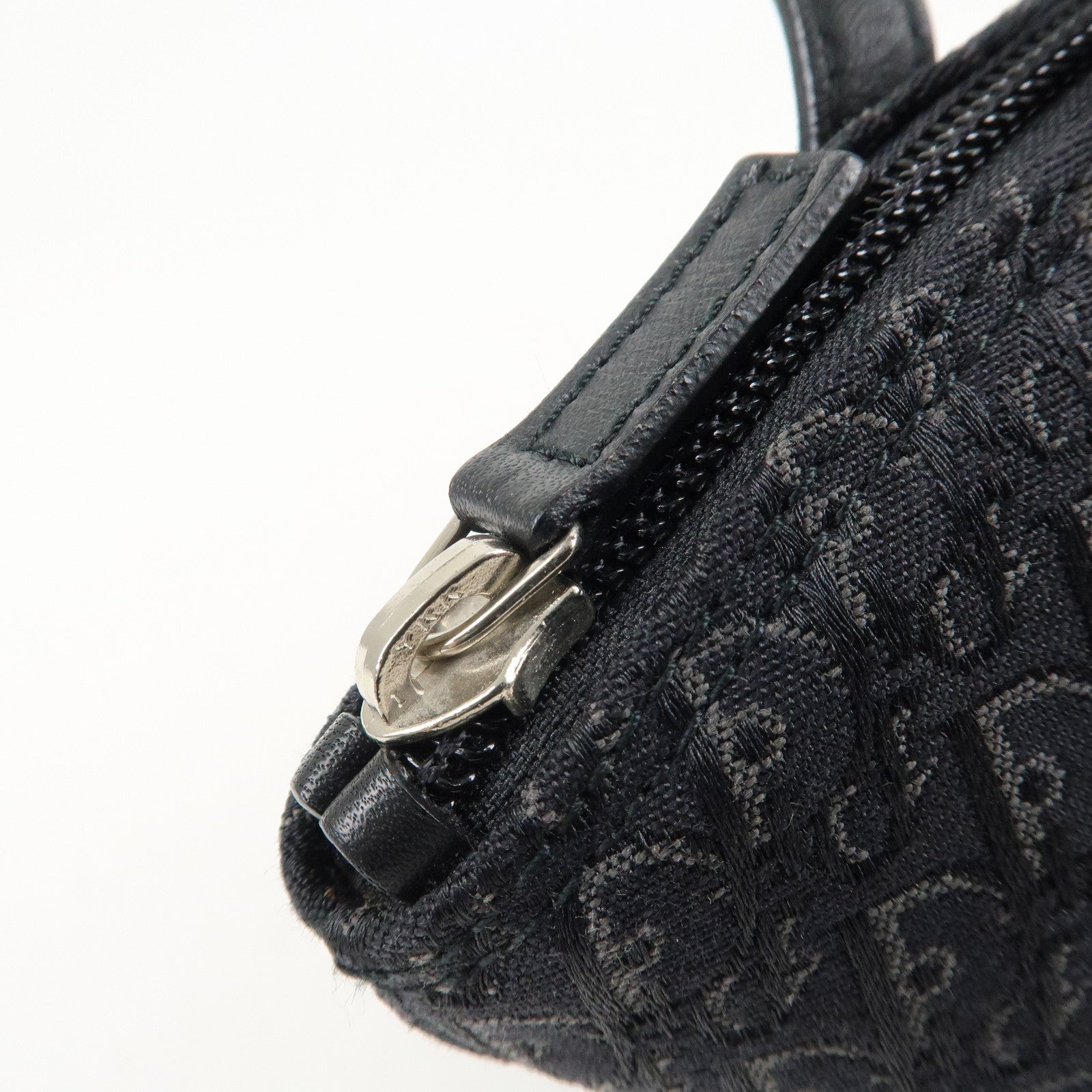 Christian Dior Trotter Canvas Leather Shoulder Bag Hand Bag Black Used