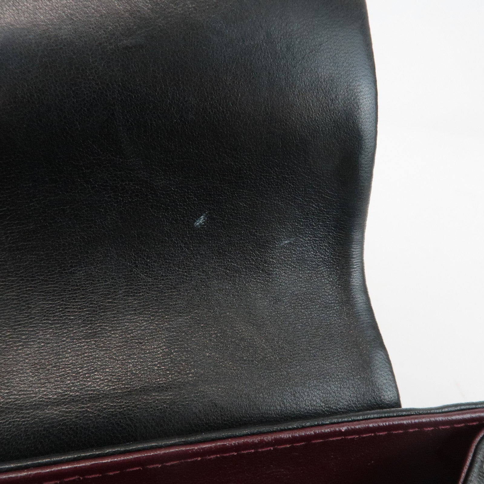 CHANEL Mademoiselle Lamb Skin Chain Shoulder Bag Hand Bag Black Used