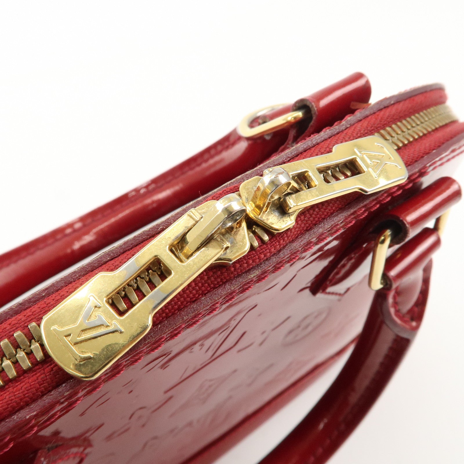 Louis Vuitton Monogram Vernis Alma BB 2Way Bag Red M91606 Used