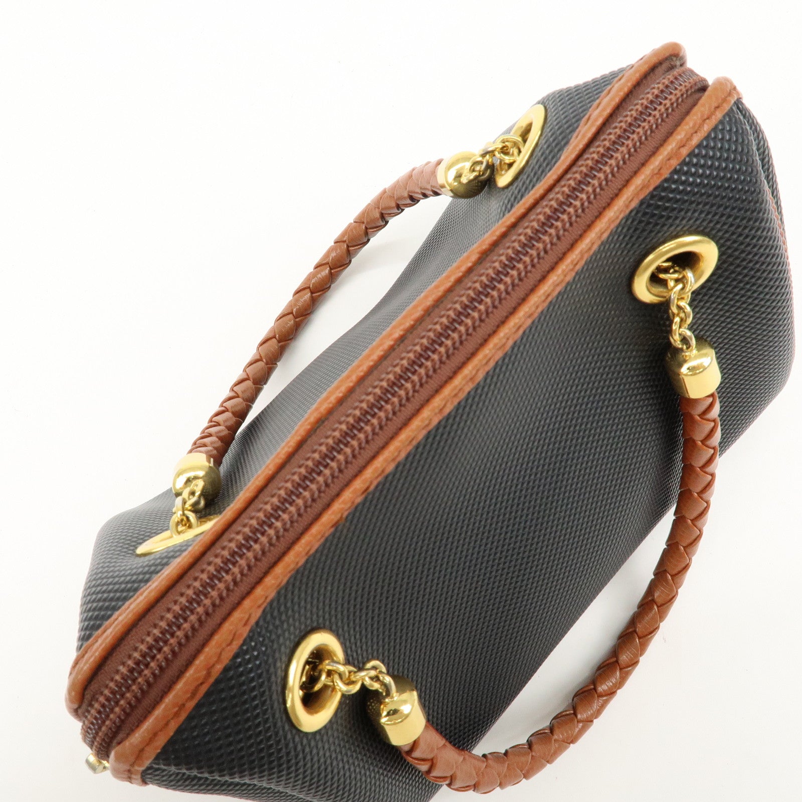 BOTTEGA VENETA Intrecciato PVC Leather Marco Polo Tassel Hand Bag Used
