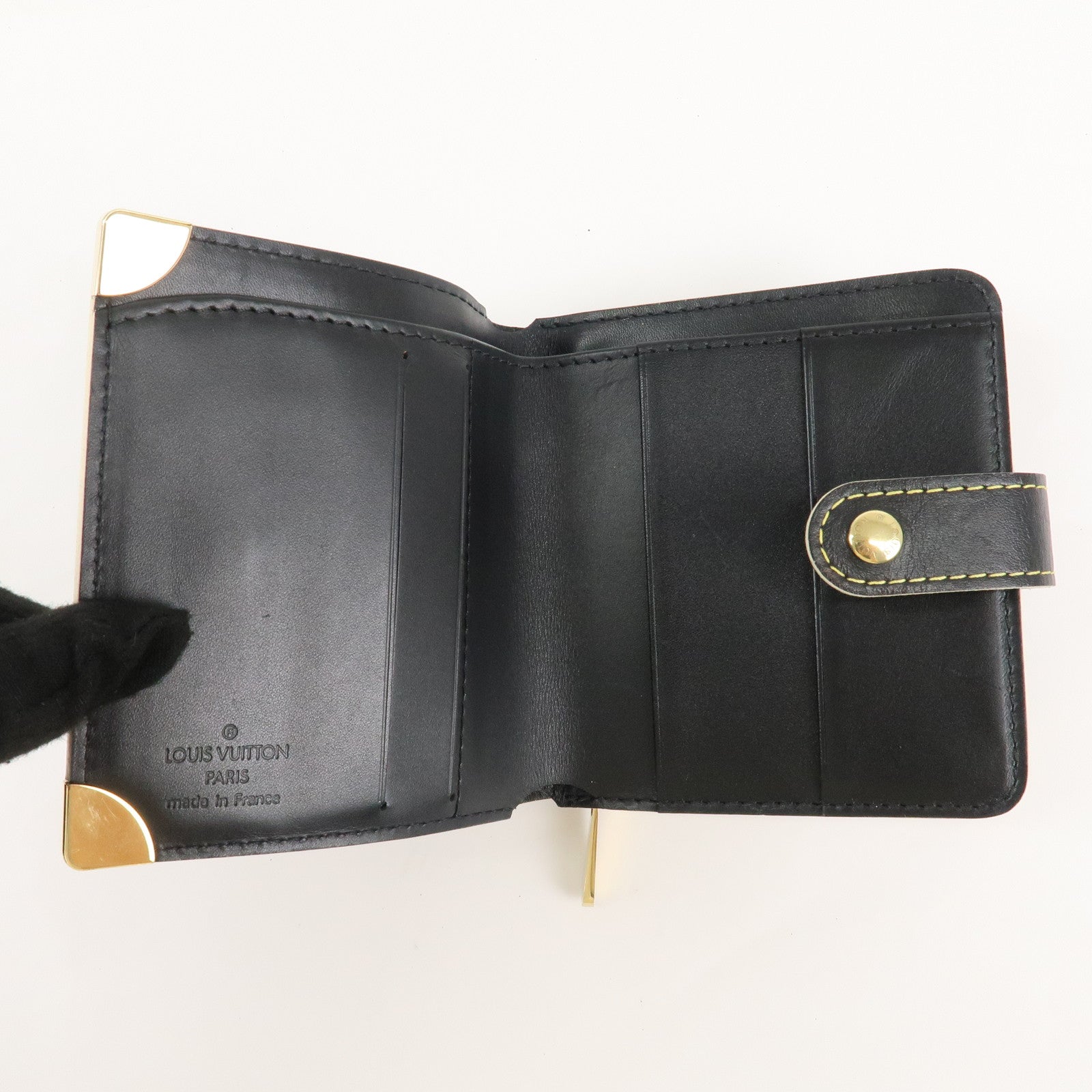 Louis Vuitton Suhali Compact Zip Bi-fold Wallet Noir M91828 Used