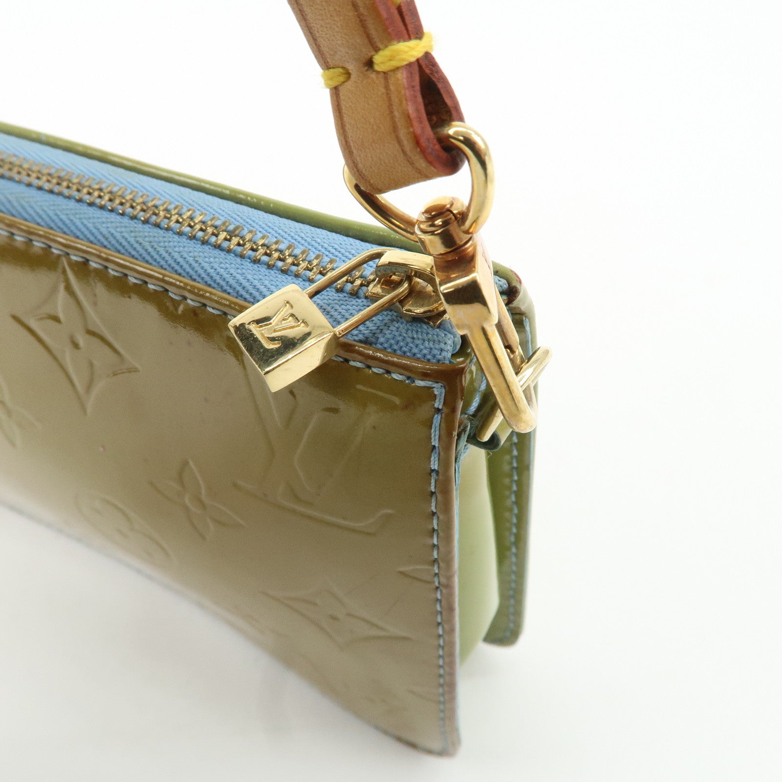 Louis Vuitton Monogram Vernis Lexington Hand Bag Baby Blue M91011 Used