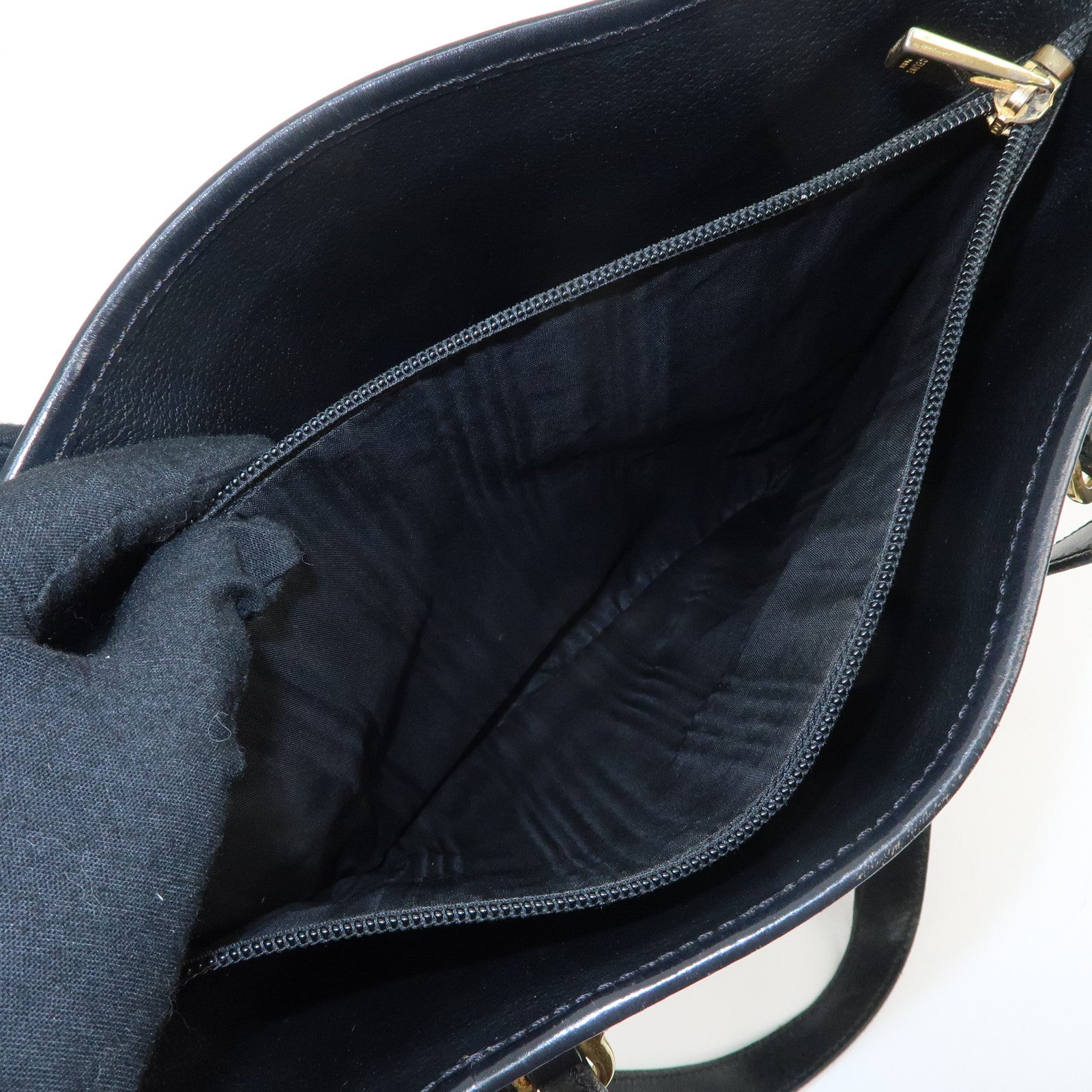 CELINE Macadam PVC Leather Tote Bag Shoulder Bag Black Brown Used