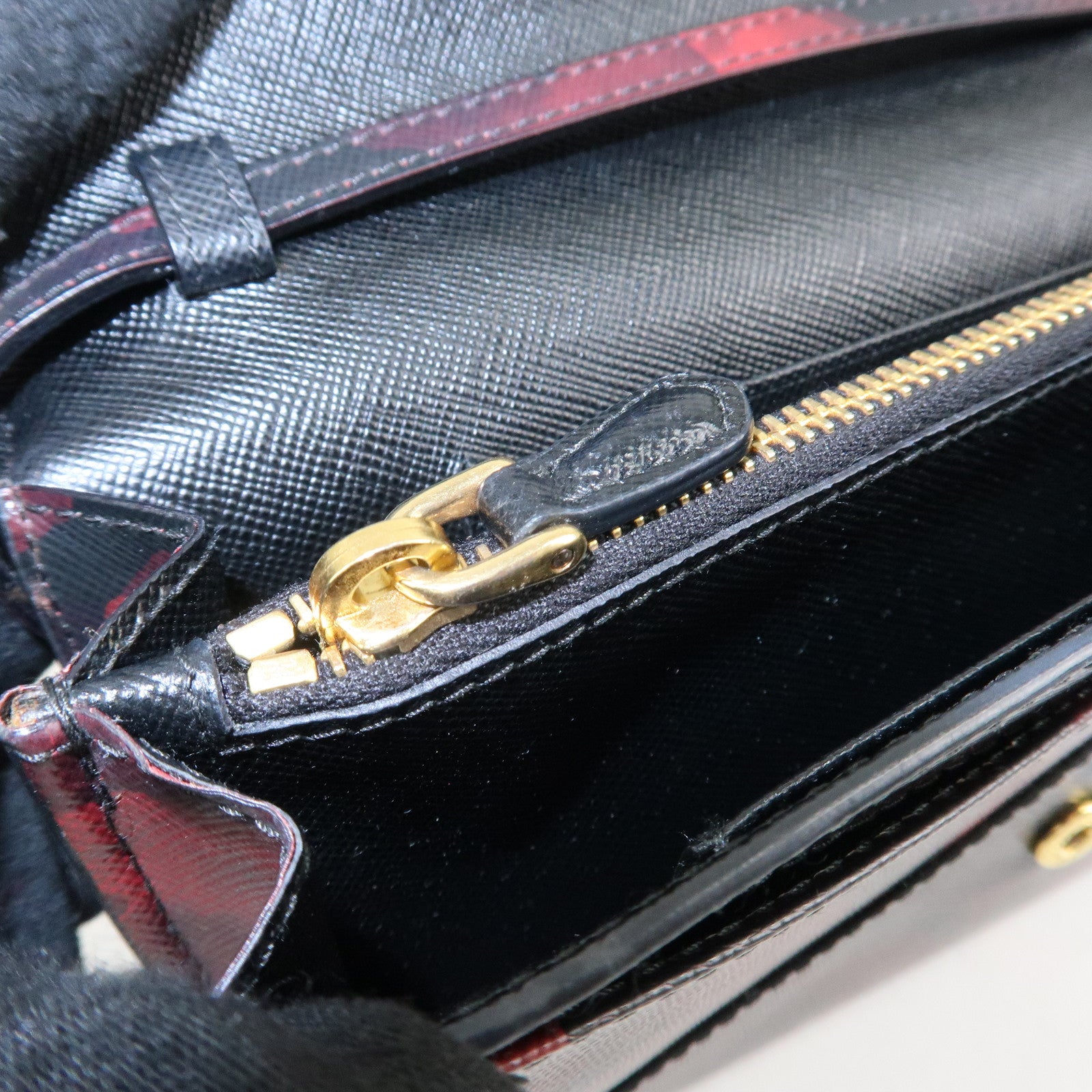 PRADA Saffiano Leather Shoulder Long Wallet Camouflage 1M1437 Used