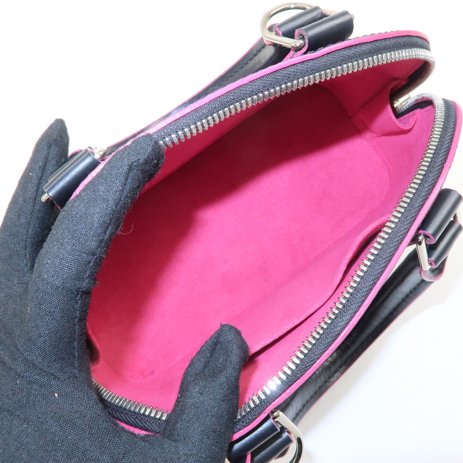 Louis Vuitton Epi Alma BB 2Way Shoulder Bag Noir Pink M54160 Used