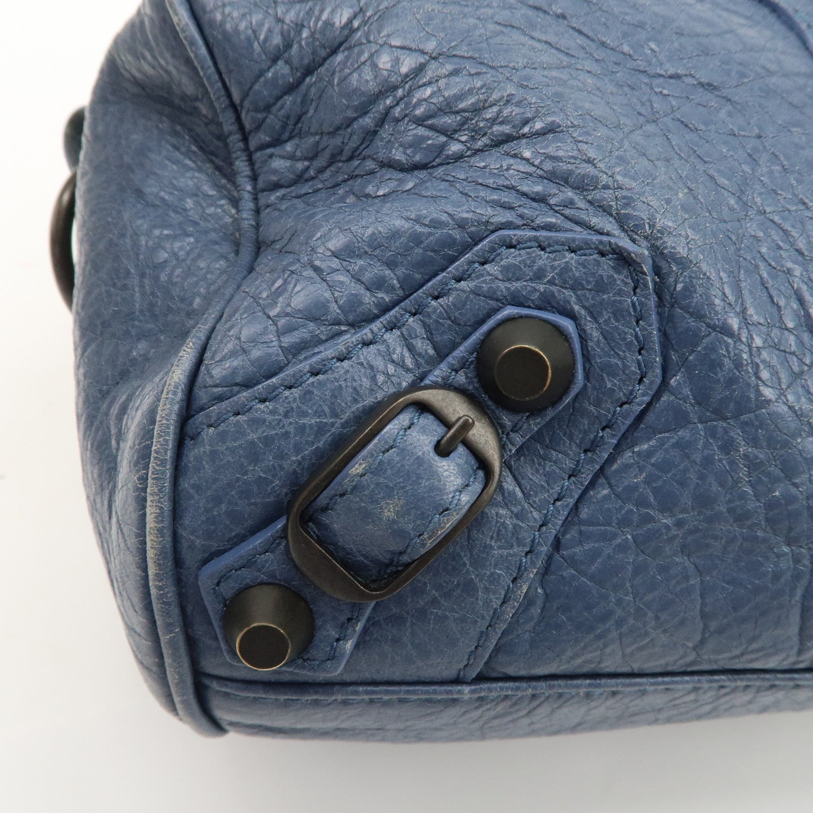 BALENCIAGA Classic Mini Twiggy Leather 2Way Bag Blue 327103 Used