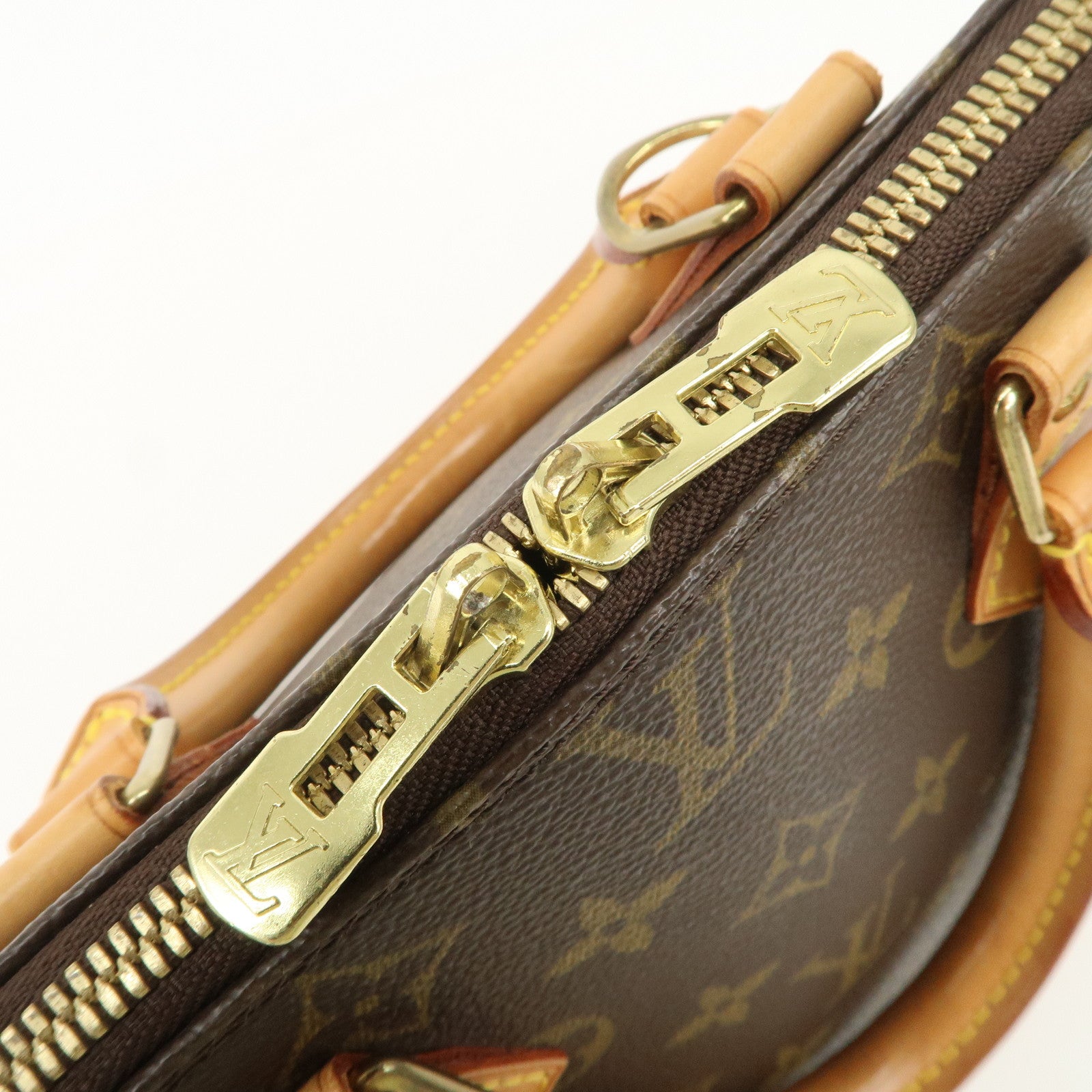 Louis Vuitton Monogram Alma Hand Bag Brown M51130 Used