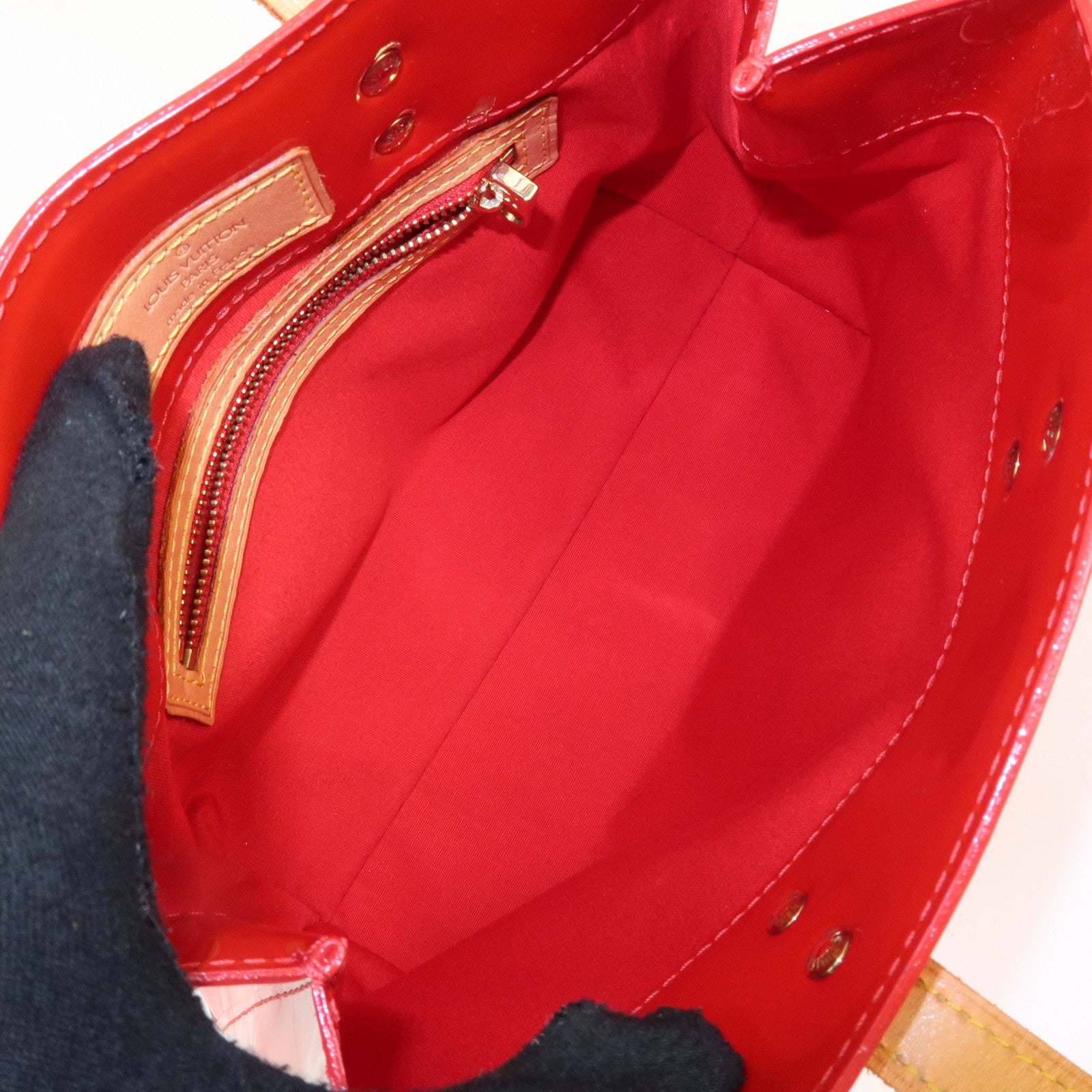 Louis Vuitton Monogram Vernis Lead PM Hand Bag M91088 Rouge Used