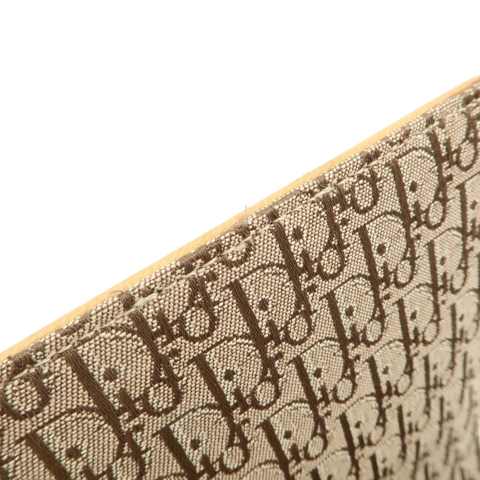 Christian Dior Trotter Canvas Leather Shoulder Bag Beige Used