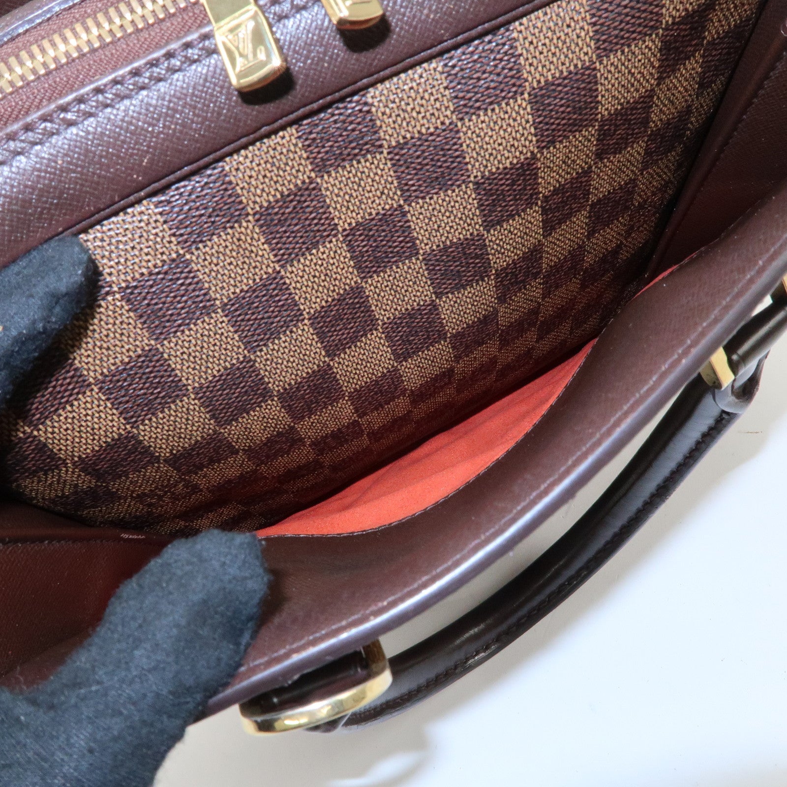 Louis Vuitton Damier Ebene Triana Hand Bag Brown N51155 Used