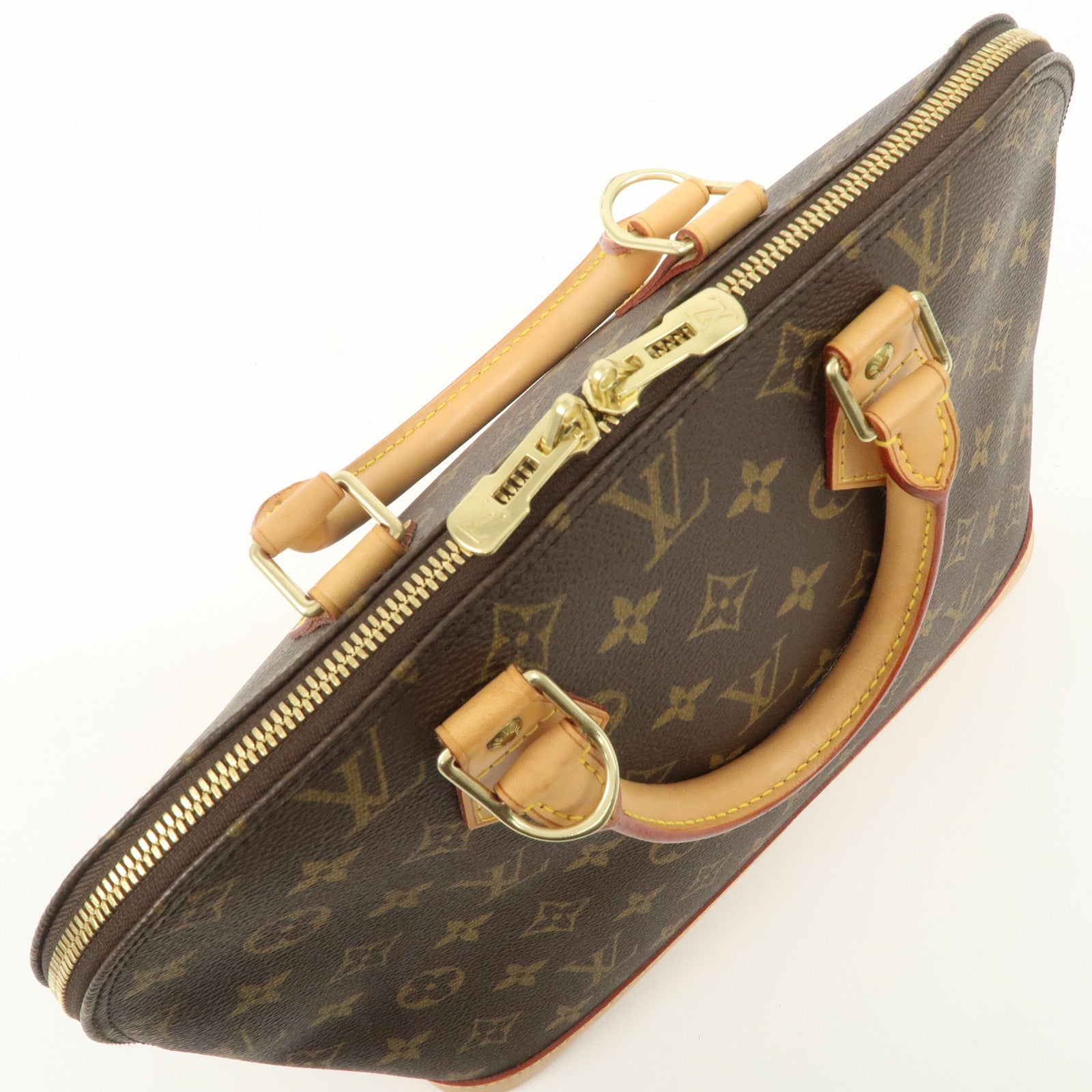 Louis Vuitton Monogram Alma Hand Bag Brown M51130 Used