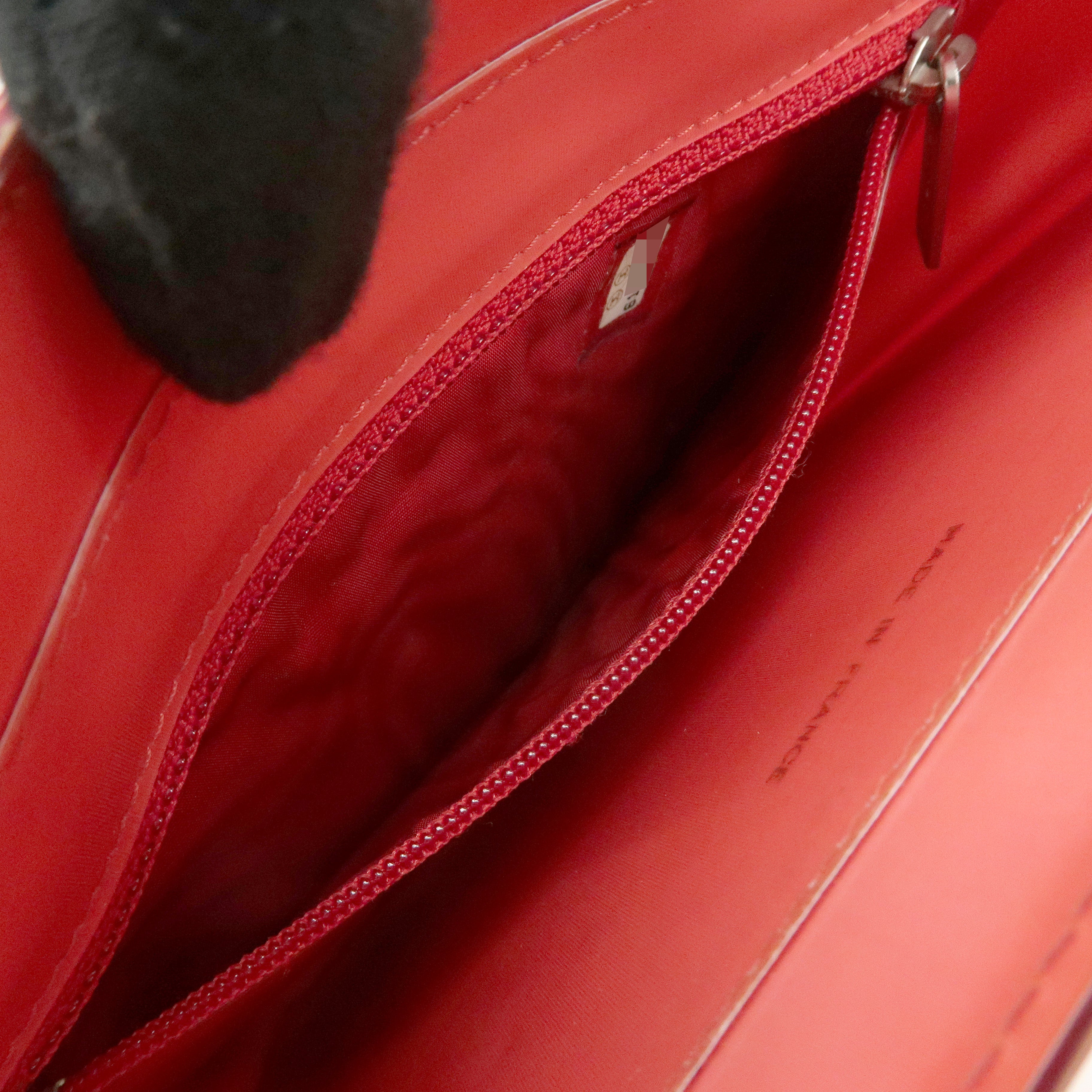 CHANEL Nylon Hologram Chain Shoulder Bag Hand Bag Red Used