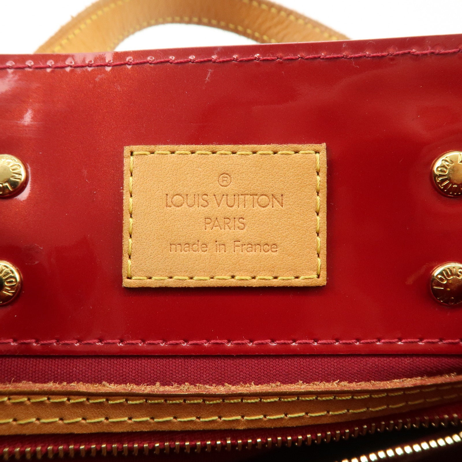 Louis Vuitton Monogram Vernis Lead PM Hand Bag Red M91990 Used