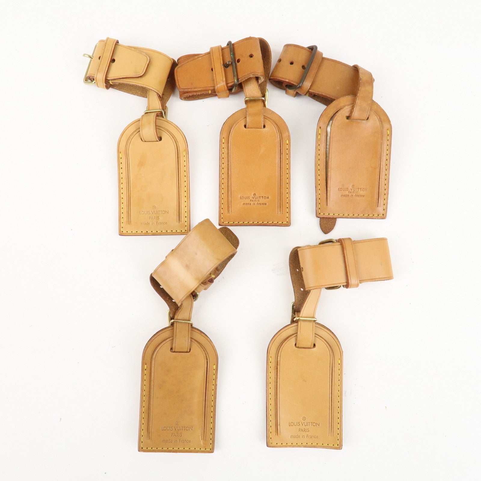Louis Vuitton Set of 10 Leather Name Tag & Poignet Natural Used