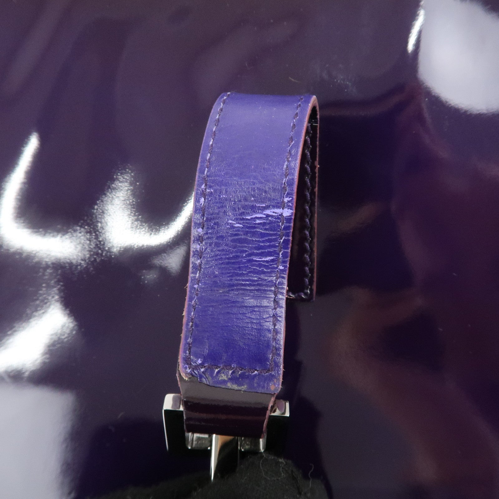 GUCCI Jackie Patent Leather Shoulder Bag Purple 001.3306 Used