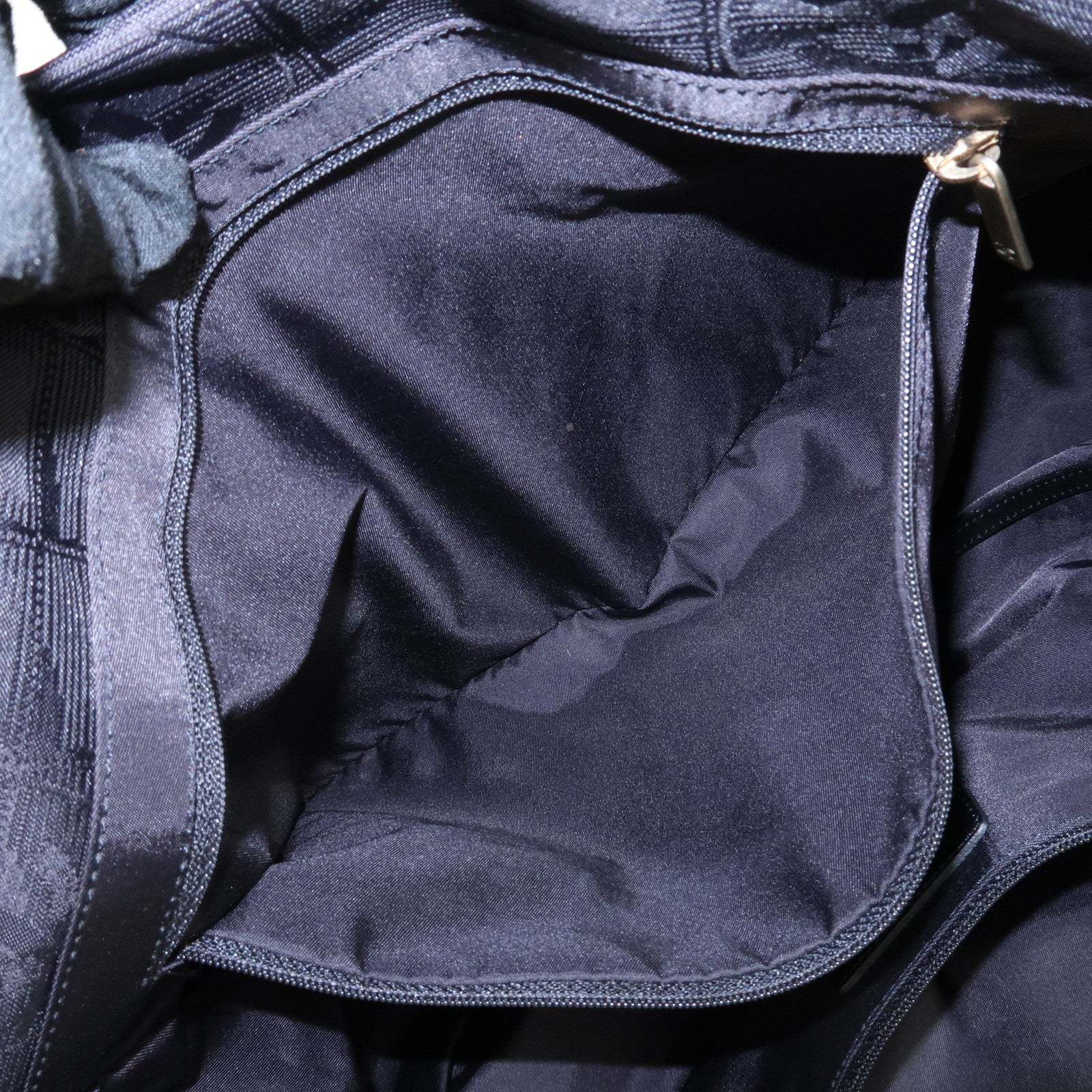 CHANEL New Travel Line Nylon Jacquard Leather Tote MM Black A15991 Used