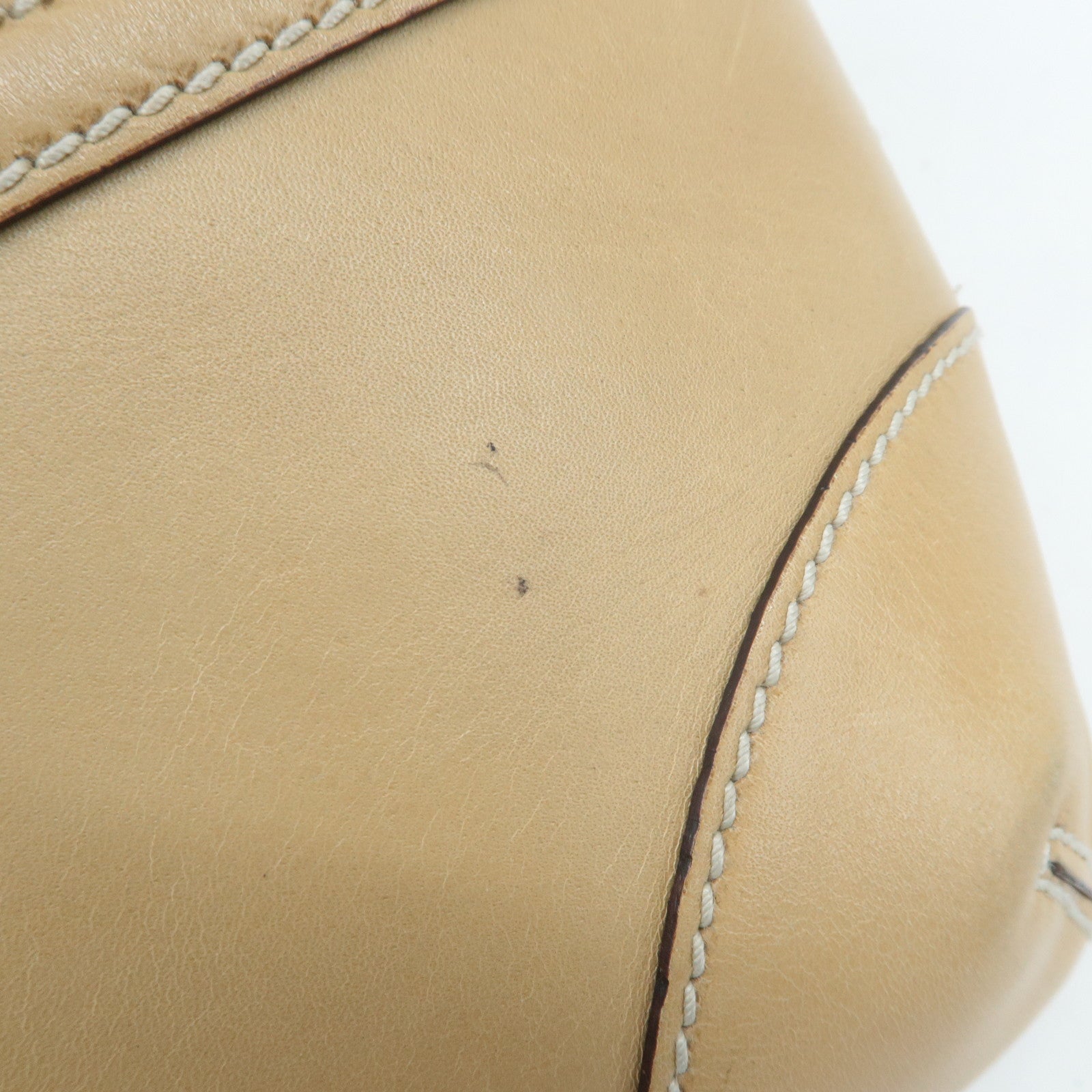 GUCCI Interlocking G Leather Shoulder Bag Beige 114877 Used