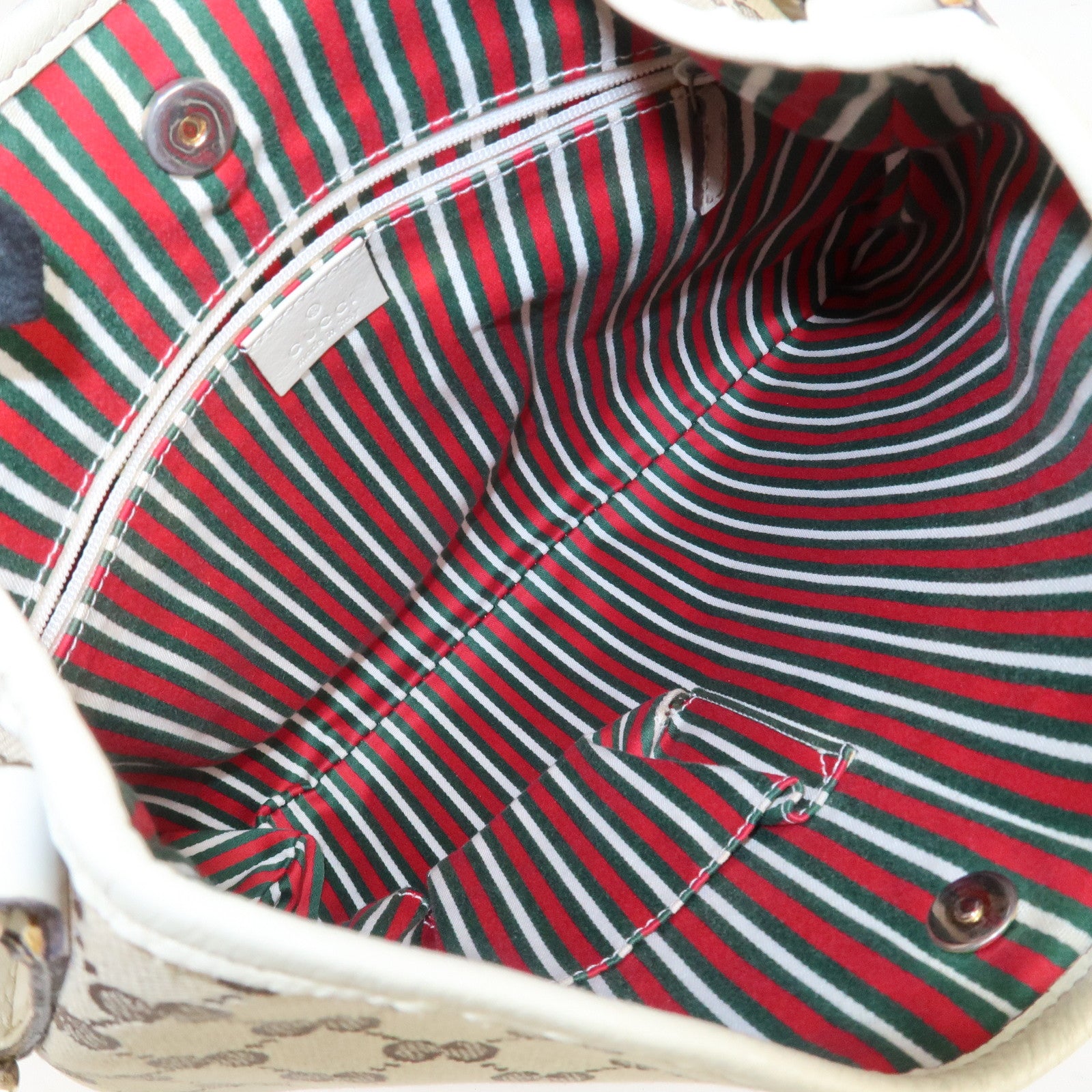 GUCCI New Britt GG Canvas Leather Shoulder Bag Beige Ivory 169947 Used