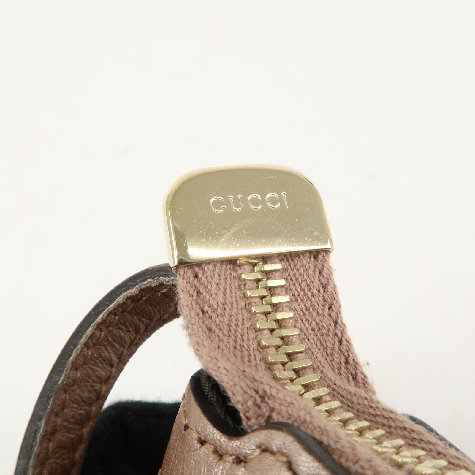 GUCCI Lovely GG Canvas Leather Shoulder Bag Beige Pink 256899 Used