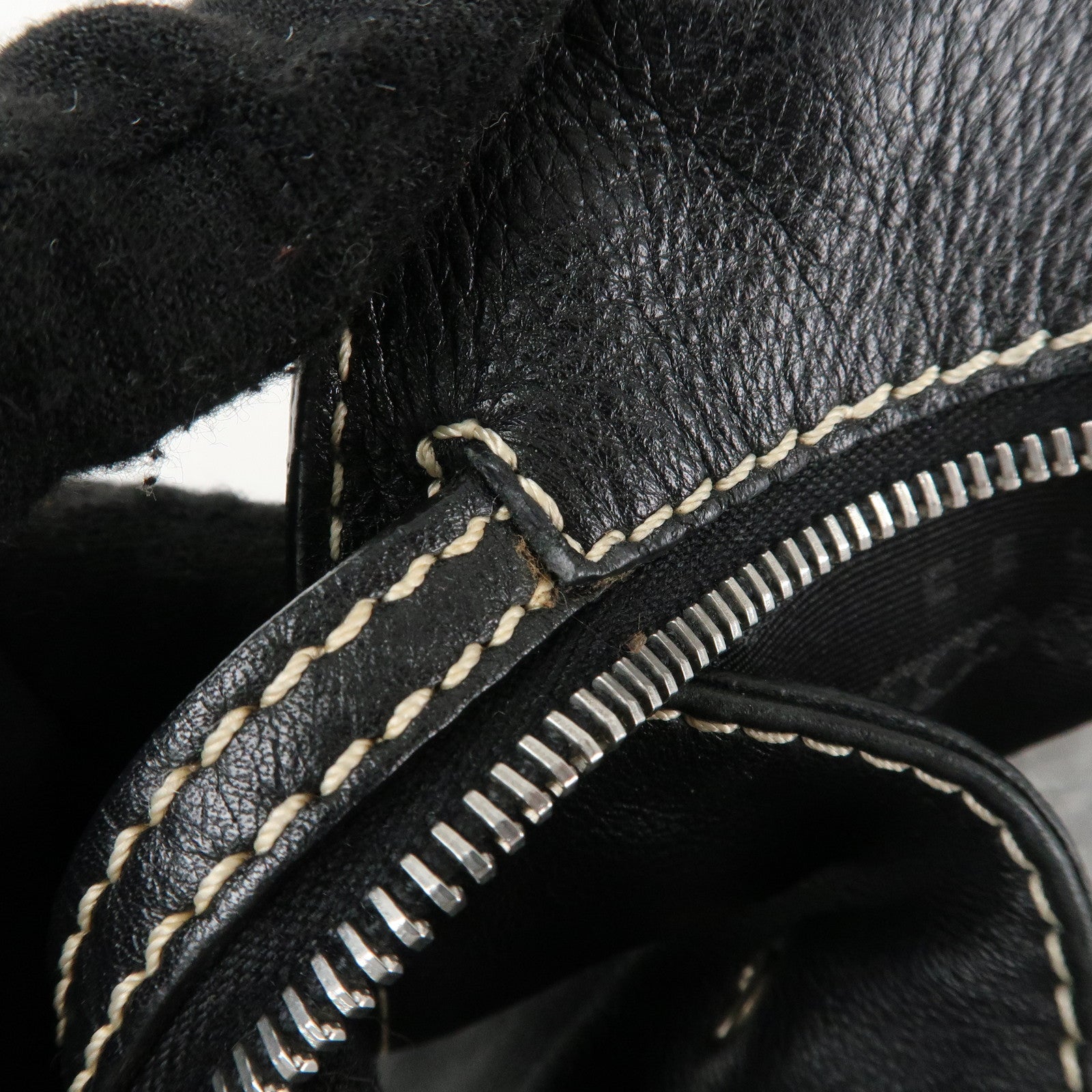 CELINE Leather Bitter Sweet Macadam Engraved Shoulder Bag Used