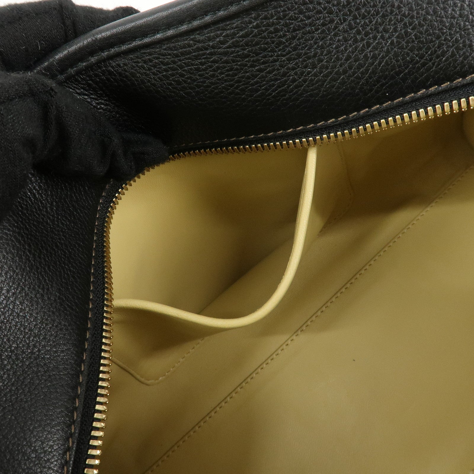 LOEWE Anagram Leather Amasona 28 Hand Bag Beige Black Brown Used