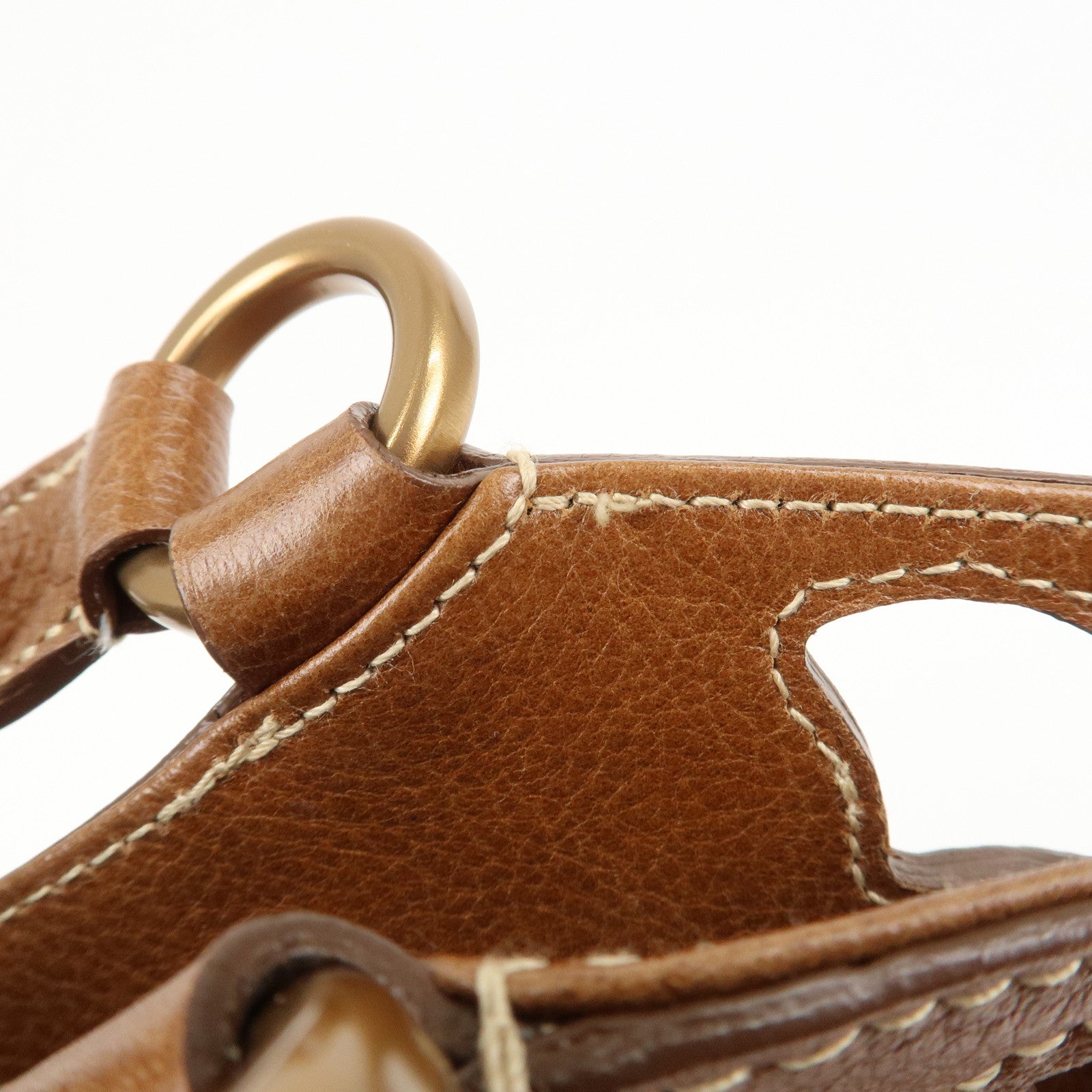 Cartier Leather Marcello de Cartier SM Hand Bag Brown Used