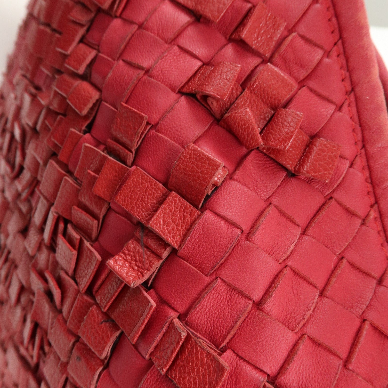 BOTTEGA VENETA Hobo Intrecciato Leather Shoulder Bag Pink 115653 Used