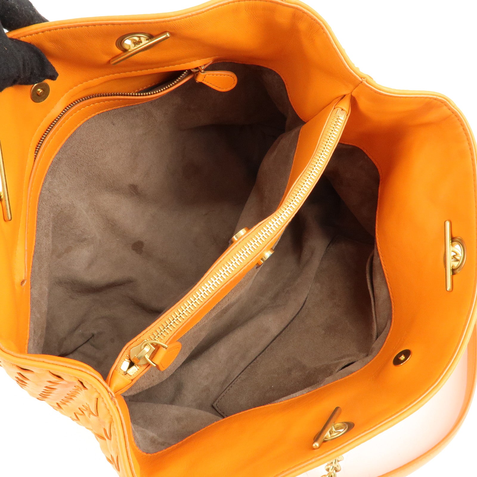 BOTTEGA VENTA Intrecciato Leather Shoulder Bag Hand Bag 428052 Used