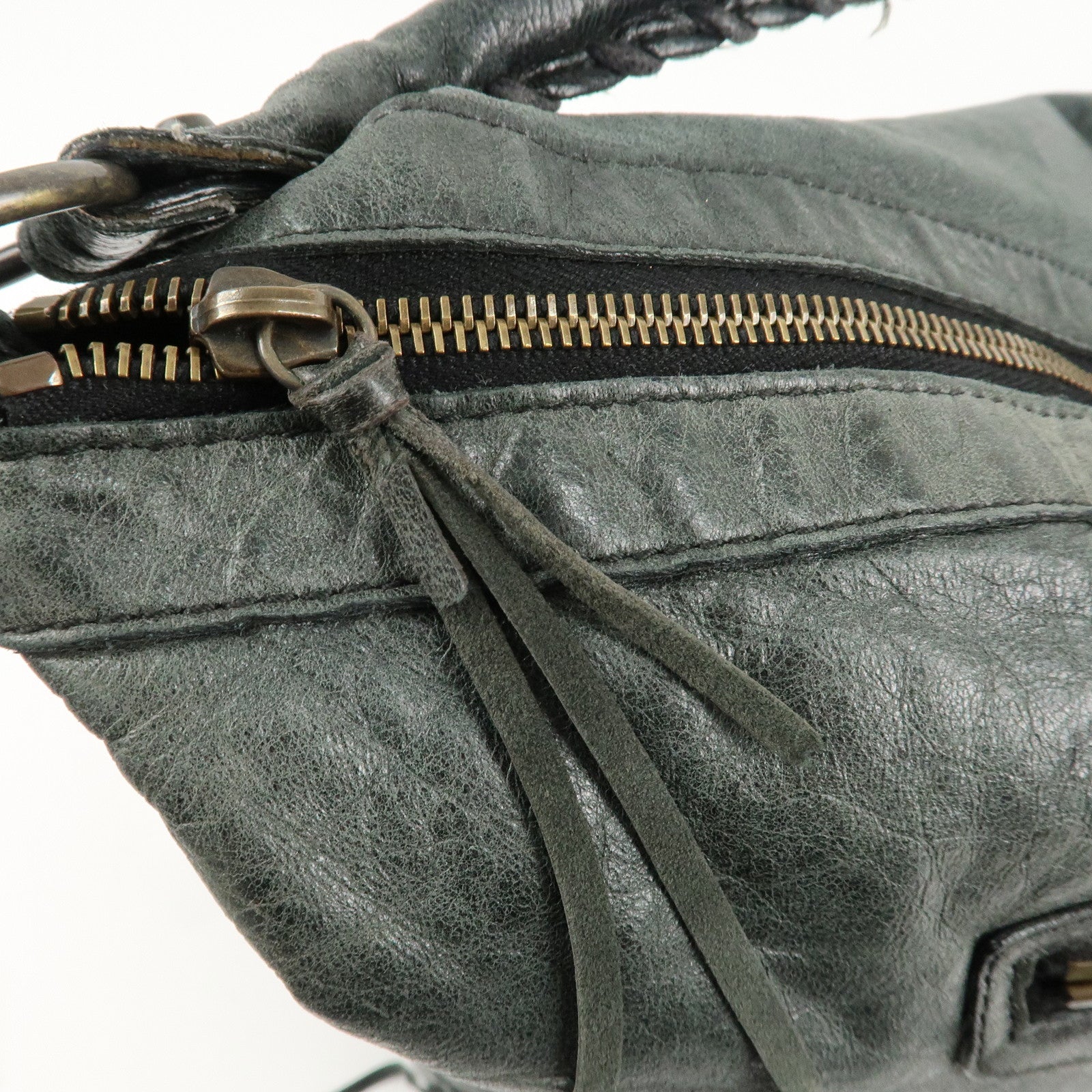 BALENCIAGA The Day Leather Shoulder Bag Black 140442 Used