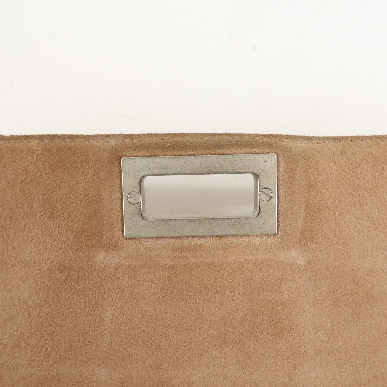 CHANEL Suede Patchwork Shoulder Bag Pink Beige Red Used