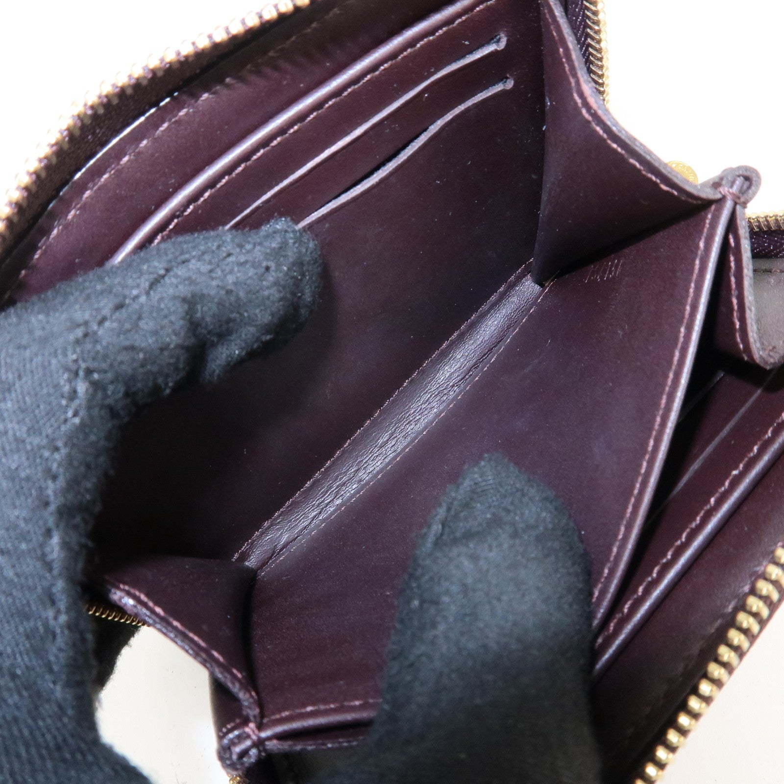 Louis Vuitton Monogram Vernis Zippy Coin Purse Amarante M93607 Used