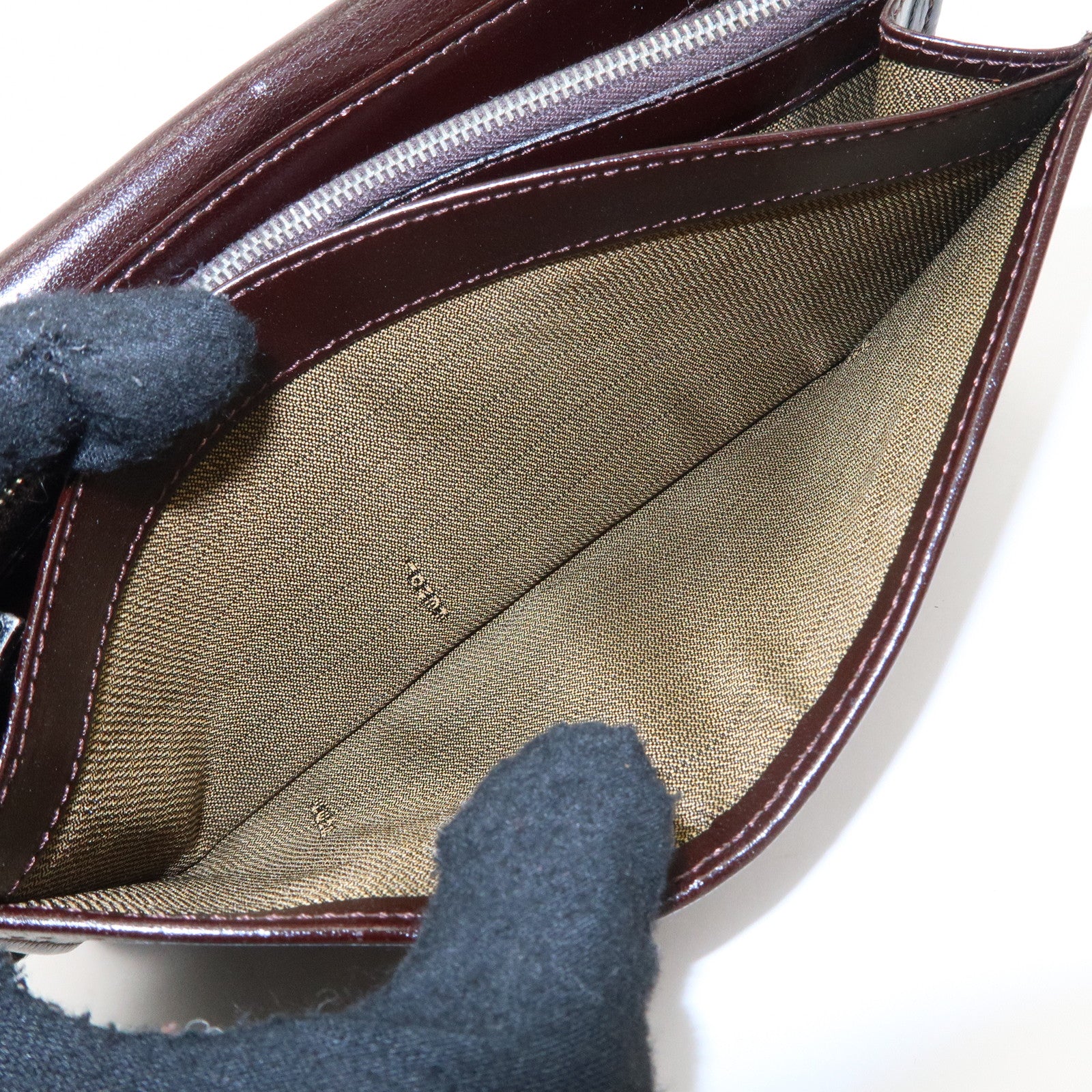 FENDI Zucca Print Canvas Leather Long Wallet Brown 30851 Used
