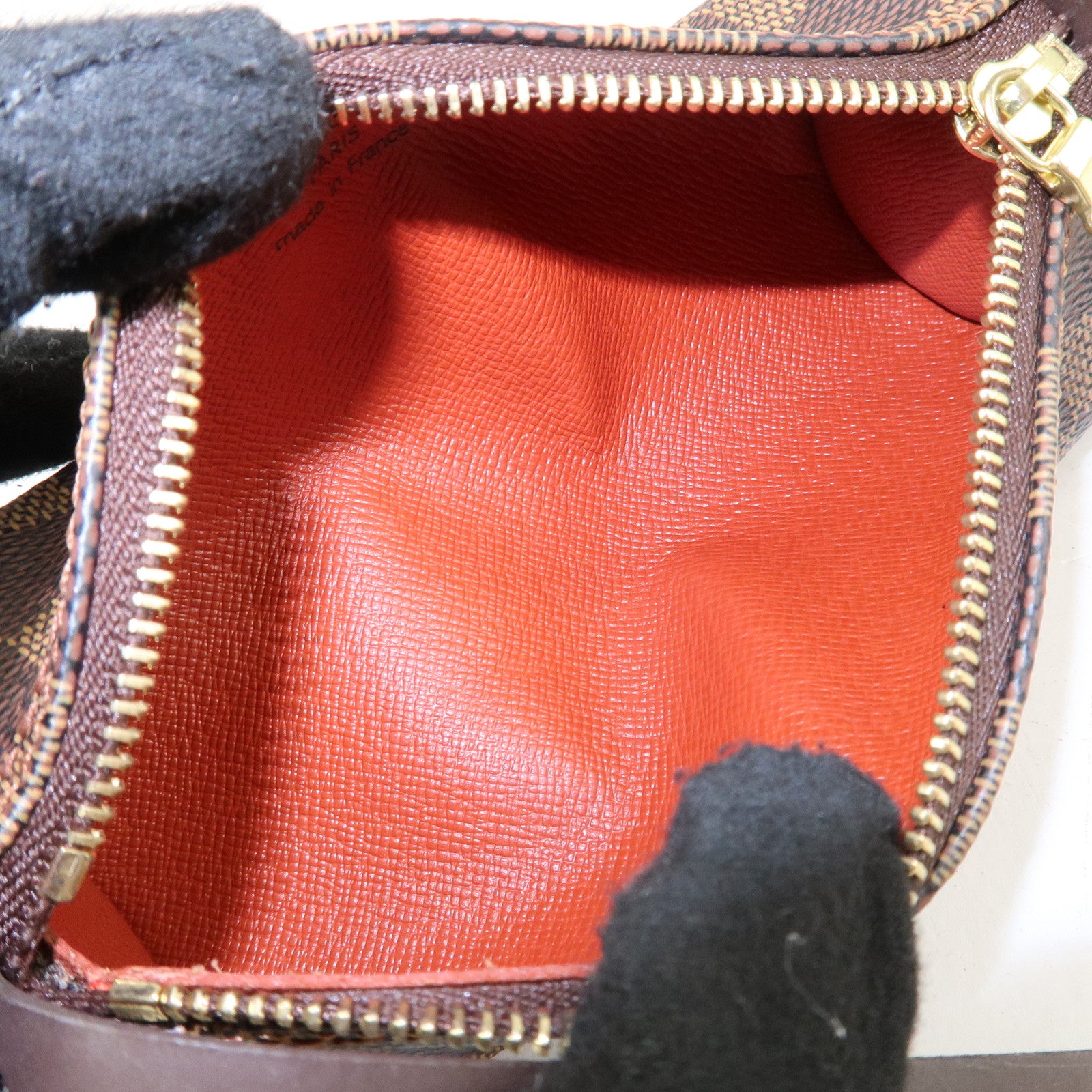 Louis Vuitton Damier Ebene Mini Pouch for Papillon Bag Brown Used
