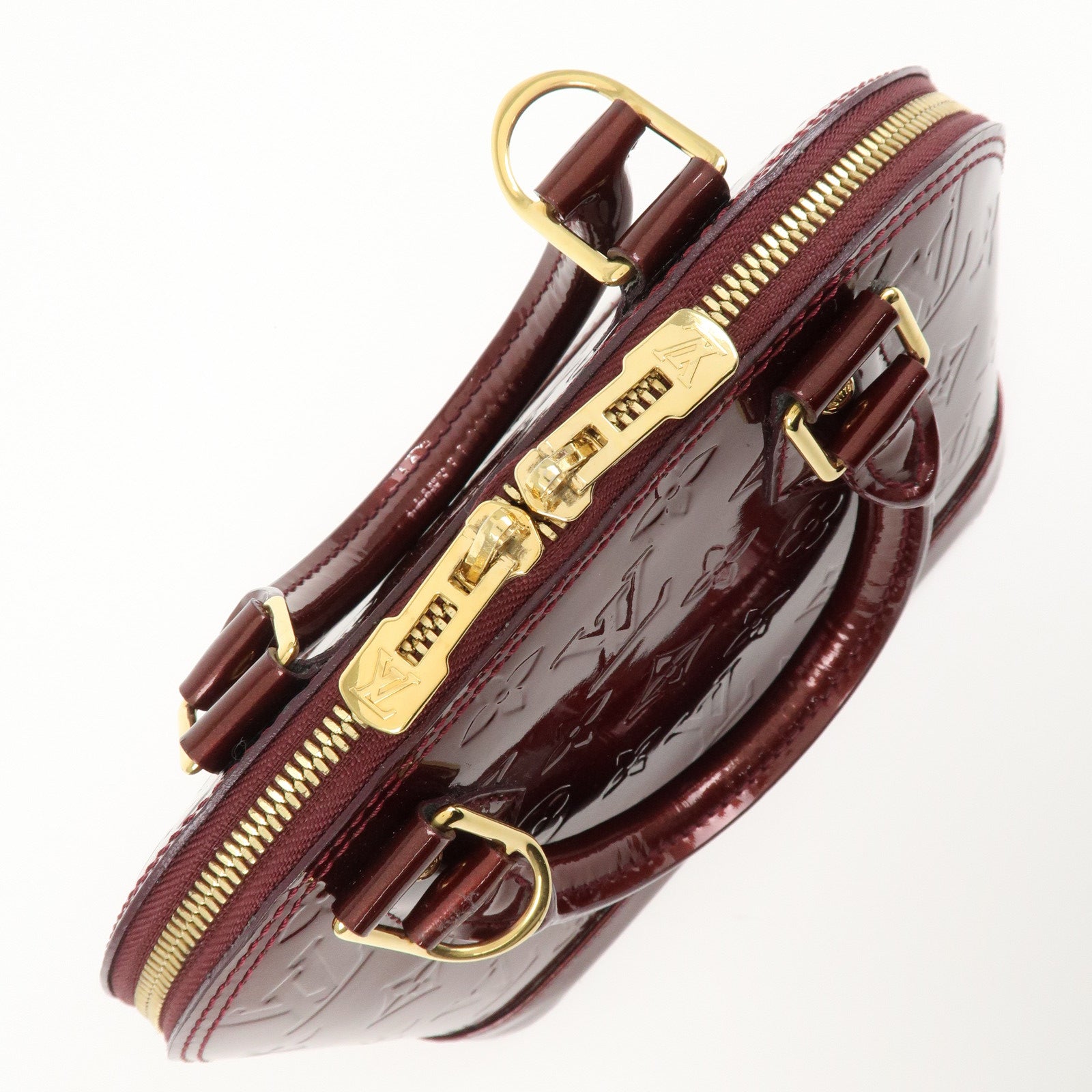 Louis Vuitton Monogram Vernis Alma BB Hand Bag Griotte M90231 Used