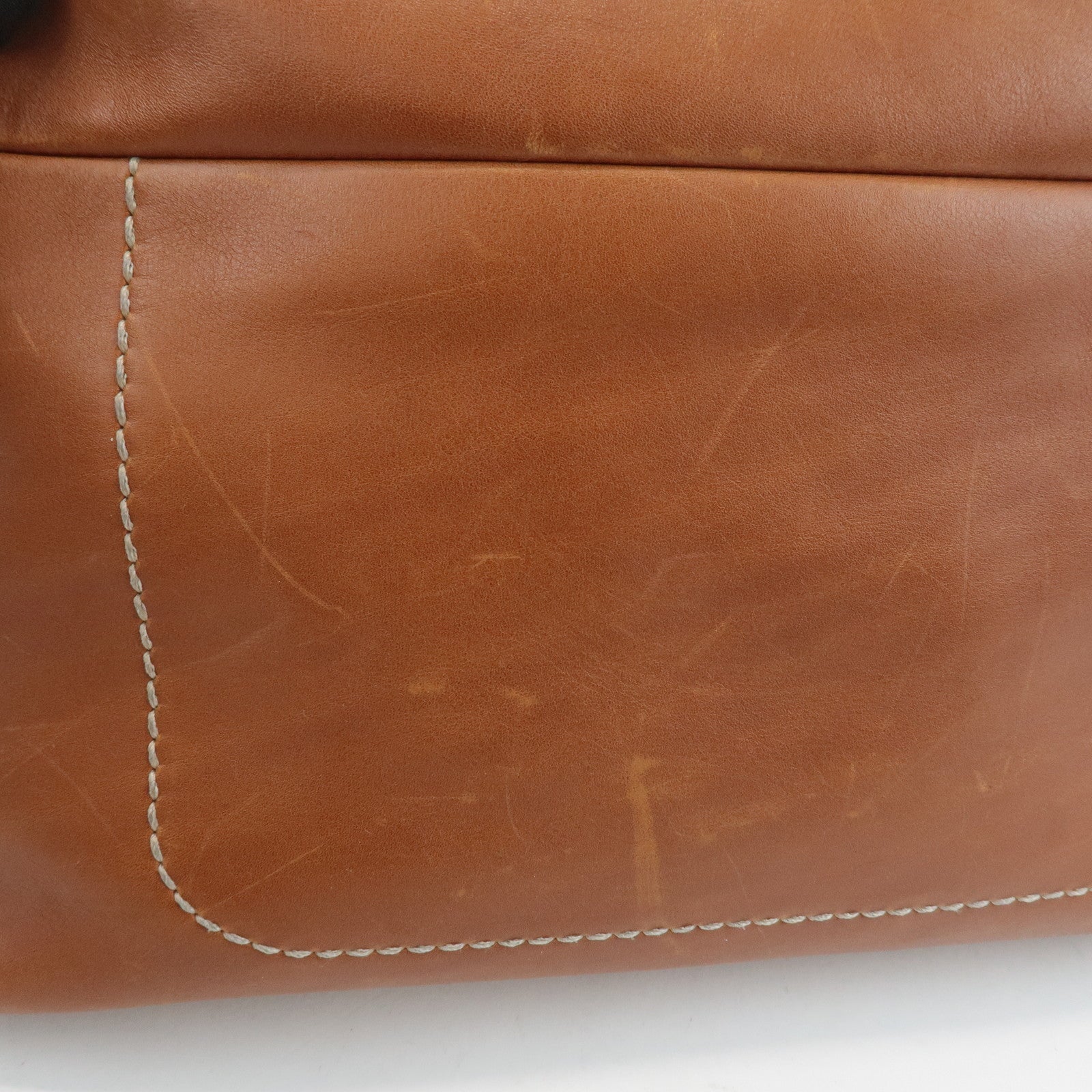 TOD'S Leather 2Way Bag Hand Bag Brown Used