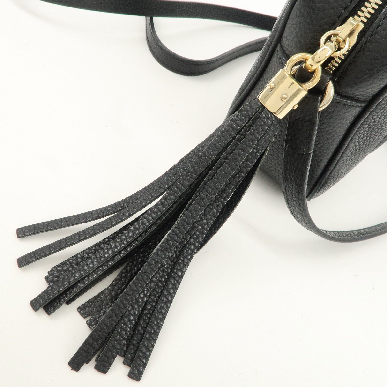 GUCCI SOHO Leather Small Disco Shoulder Bag Black 308364 Used