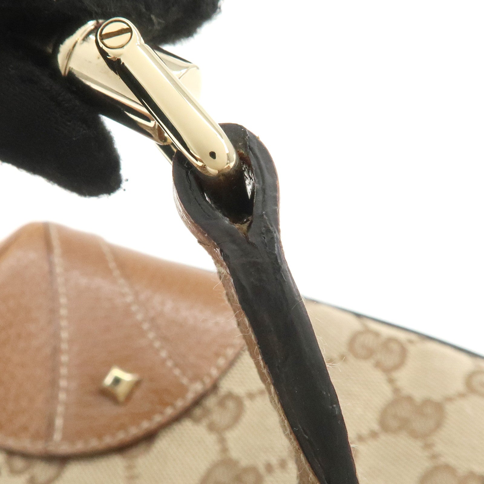 GUCCI New Jackie GG Canvas Leather Shoulder Bag Beige Brown 124407 Used