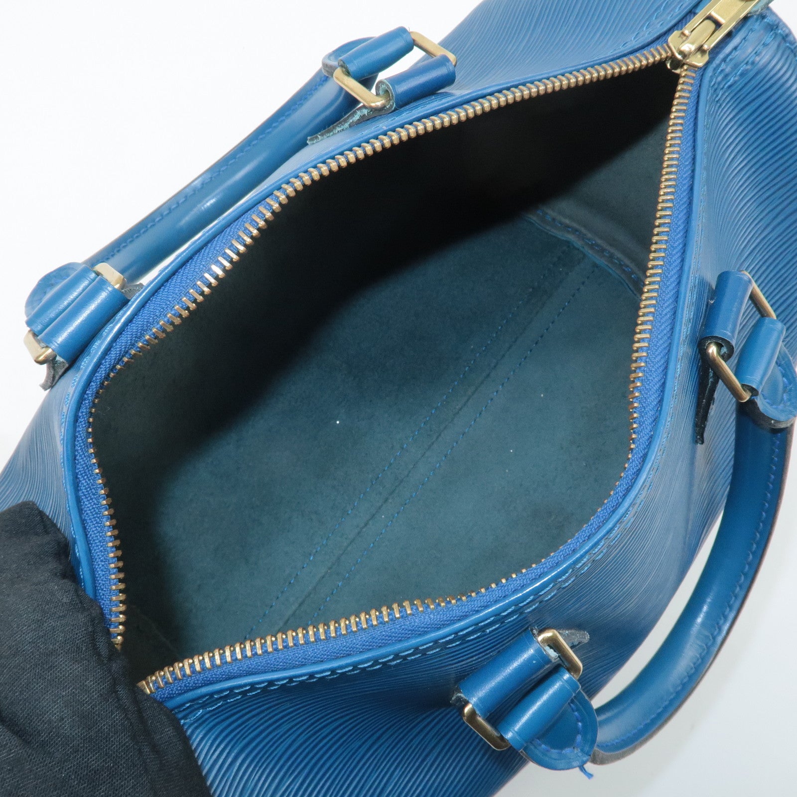 Louis Vuitton Epi Speedy 25 Hand Bag Boston Bag Blue M43015 Used